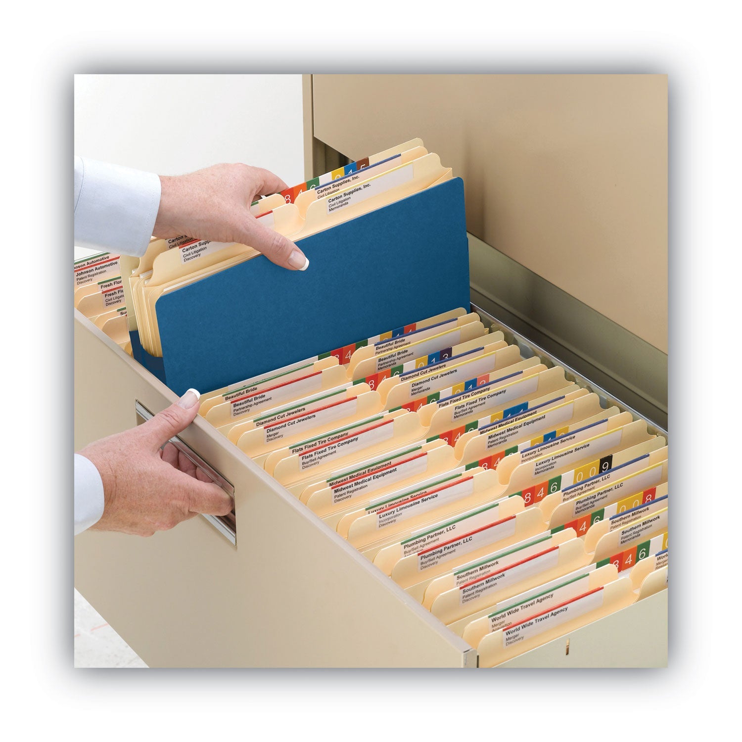 Smead Colored File Pockets, 3.5" Expansion, Letter Size, Blue