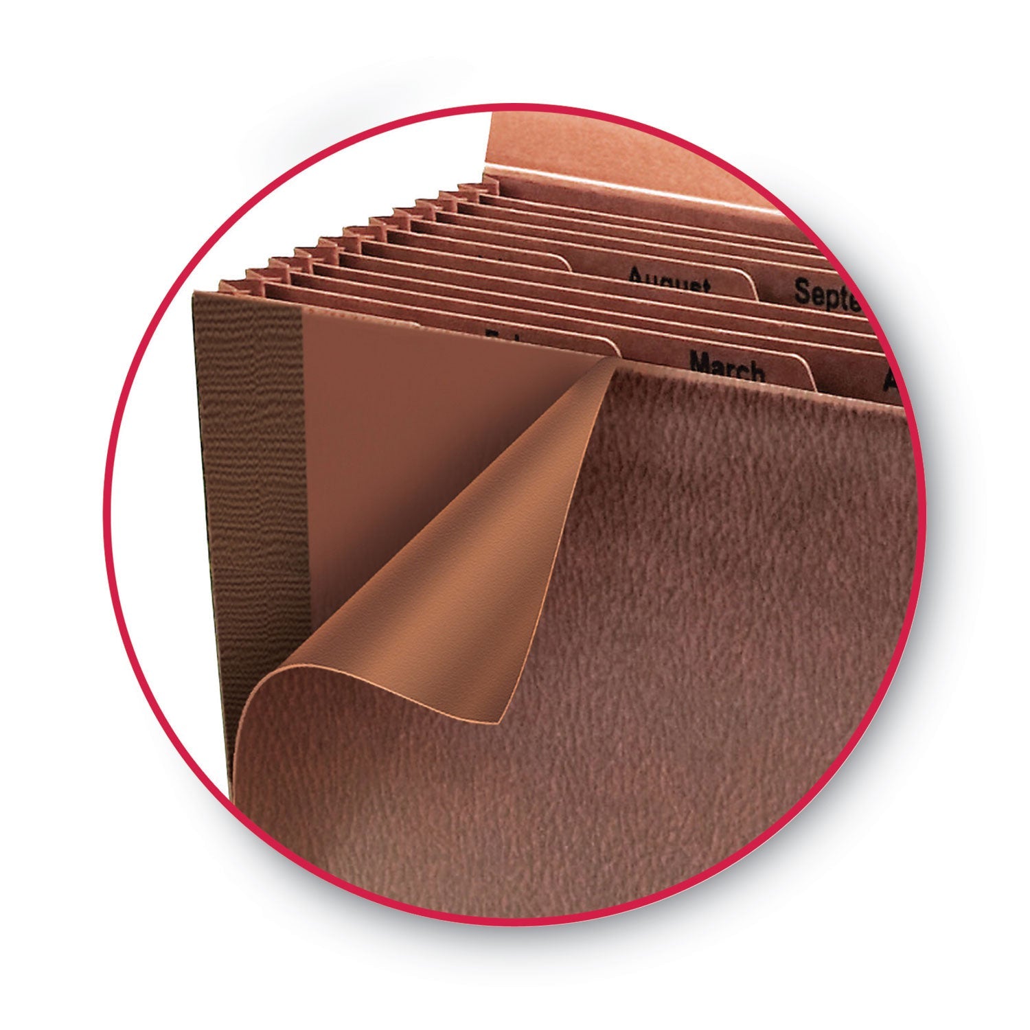 Smead TUFF Expanding Wallet, 12 Sections, Elastic Cord Closure, 1/12-Cut Tabs, Legal Size, Redrope