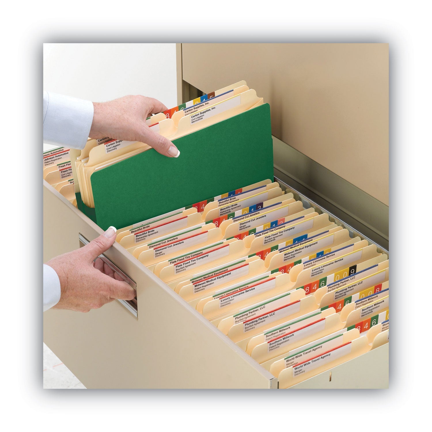 Smead Colored File Pockets, 3.5" Expansion, Letter Size, Green