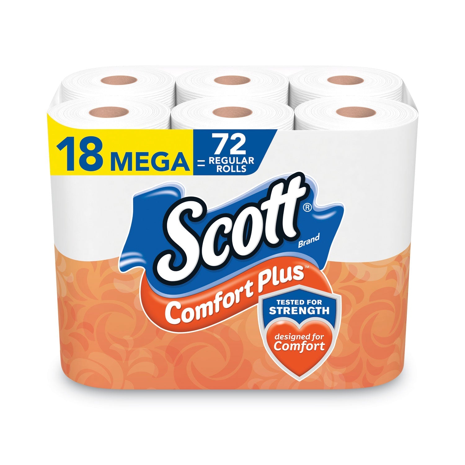 Scott® Comfortplus Toilet Paper, Mega Roll, Septic Safe, 1-Ply, White, 425 Sheets/roll, 18 Rolls/pack