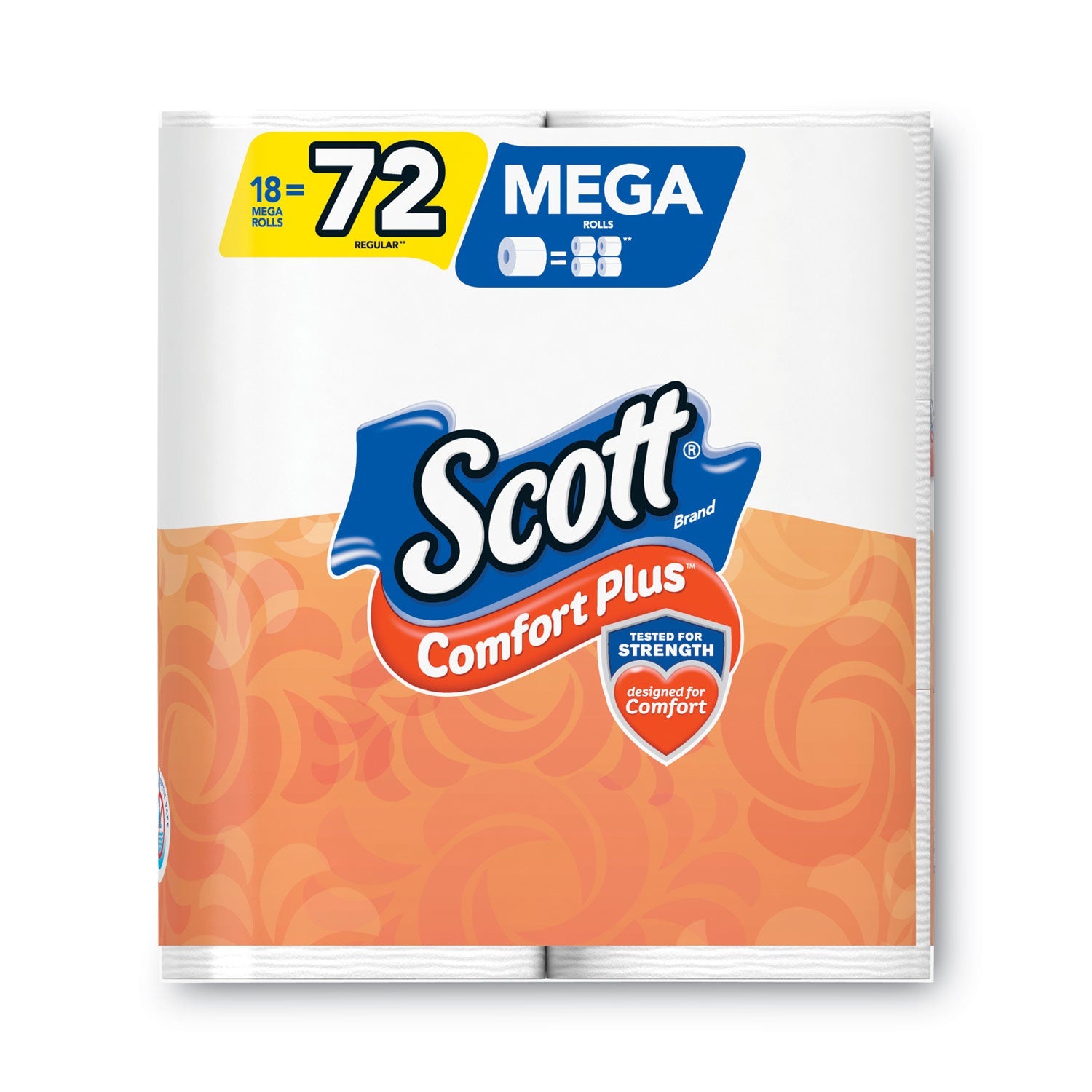 Scott® Comfortplus Toilet Paper, Mega Roll, Septic Safe, 1-Ply, White, 425 Sheets/roll, 18 Rolls/pack