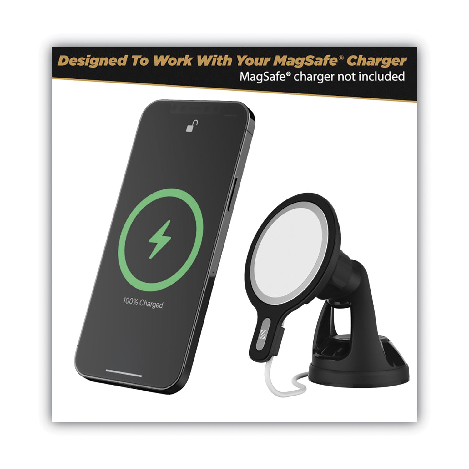 Scosche® MagicMount MSC Window/Dash Car Phone Holder Mount Kit for iPhone 12, Black