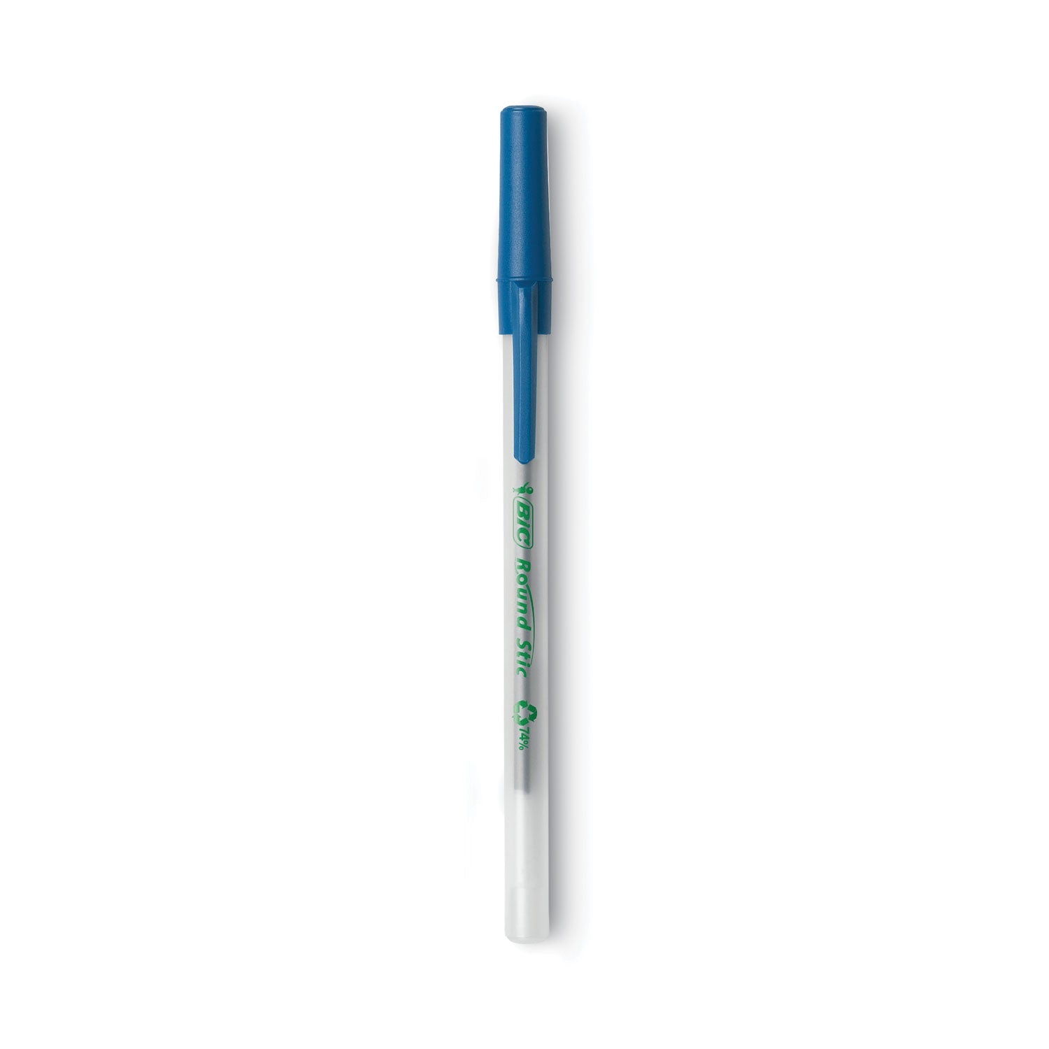 BIC® Ecolutions Round Stic Ballpoint Pen Value Pack, Stick, Medium 1 Mm, Blue Ink, Clear Barrel, 50/pack