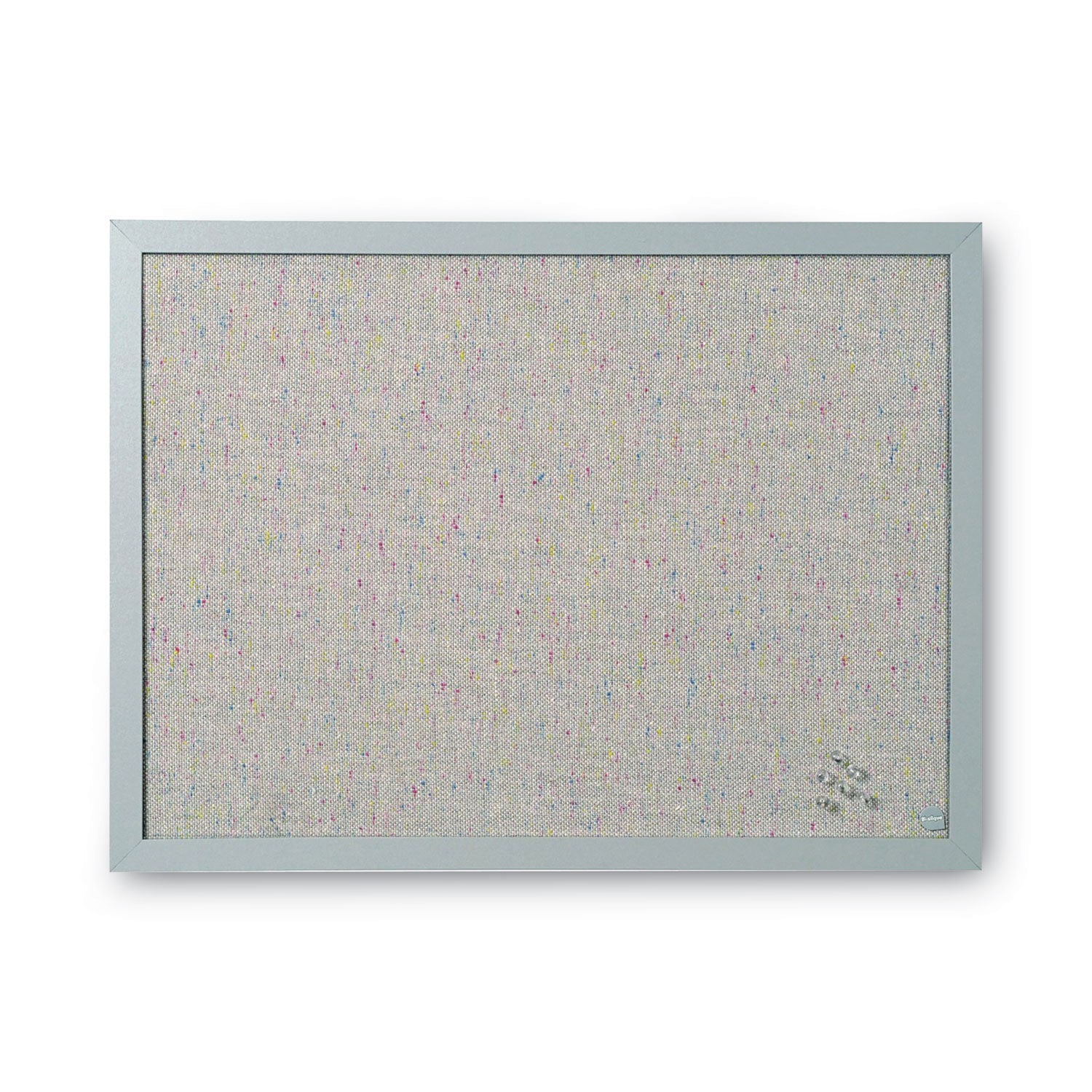 MasterVision® Designer Fabric Bulletin Board, 24" x 18", Gray Surface, Gray Fiberboard (MDF) Frame