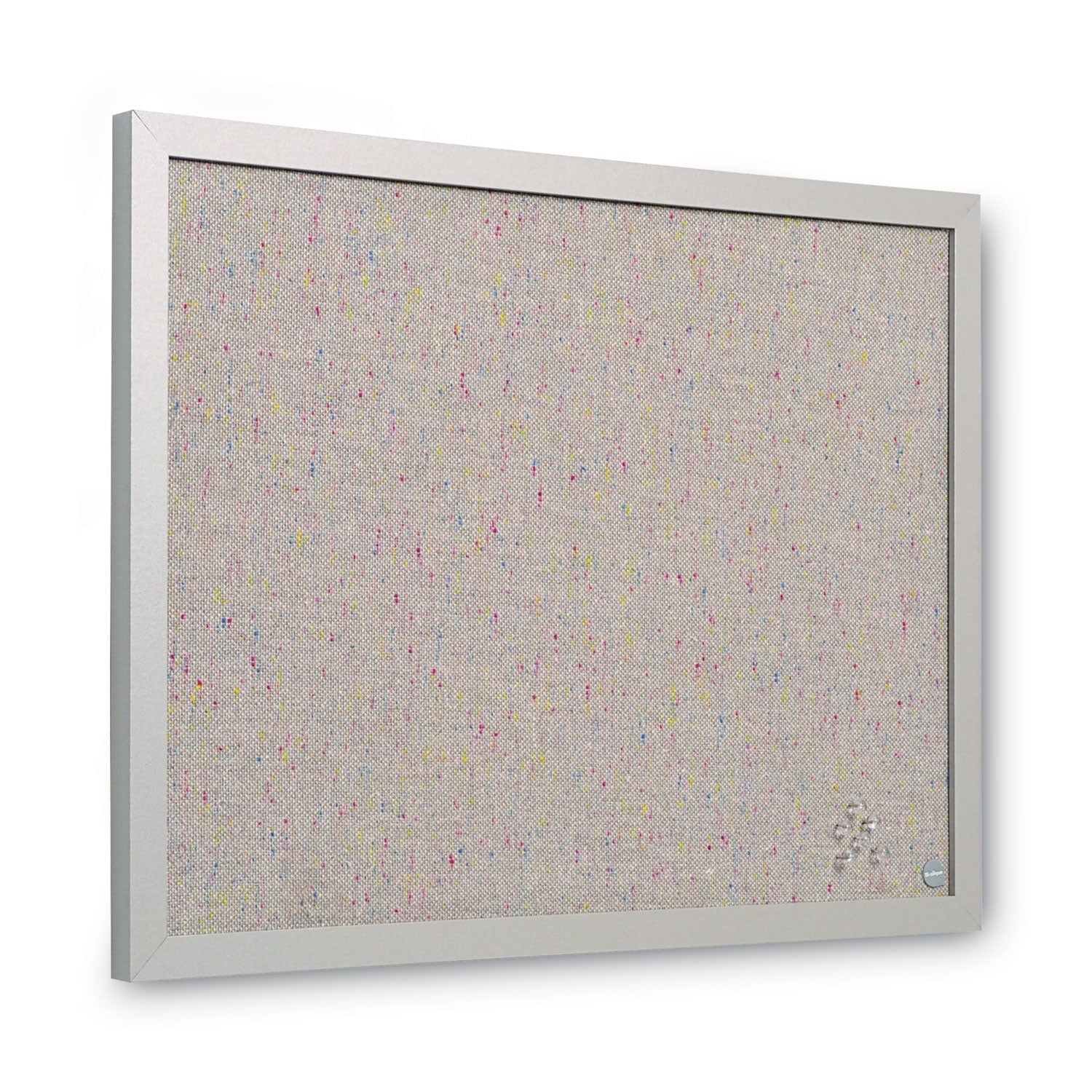 MasterVision® Designer Fabric Bulletin Board, 24" x 18", Gray Surface, Gray Fiberboard (MDF) Frame