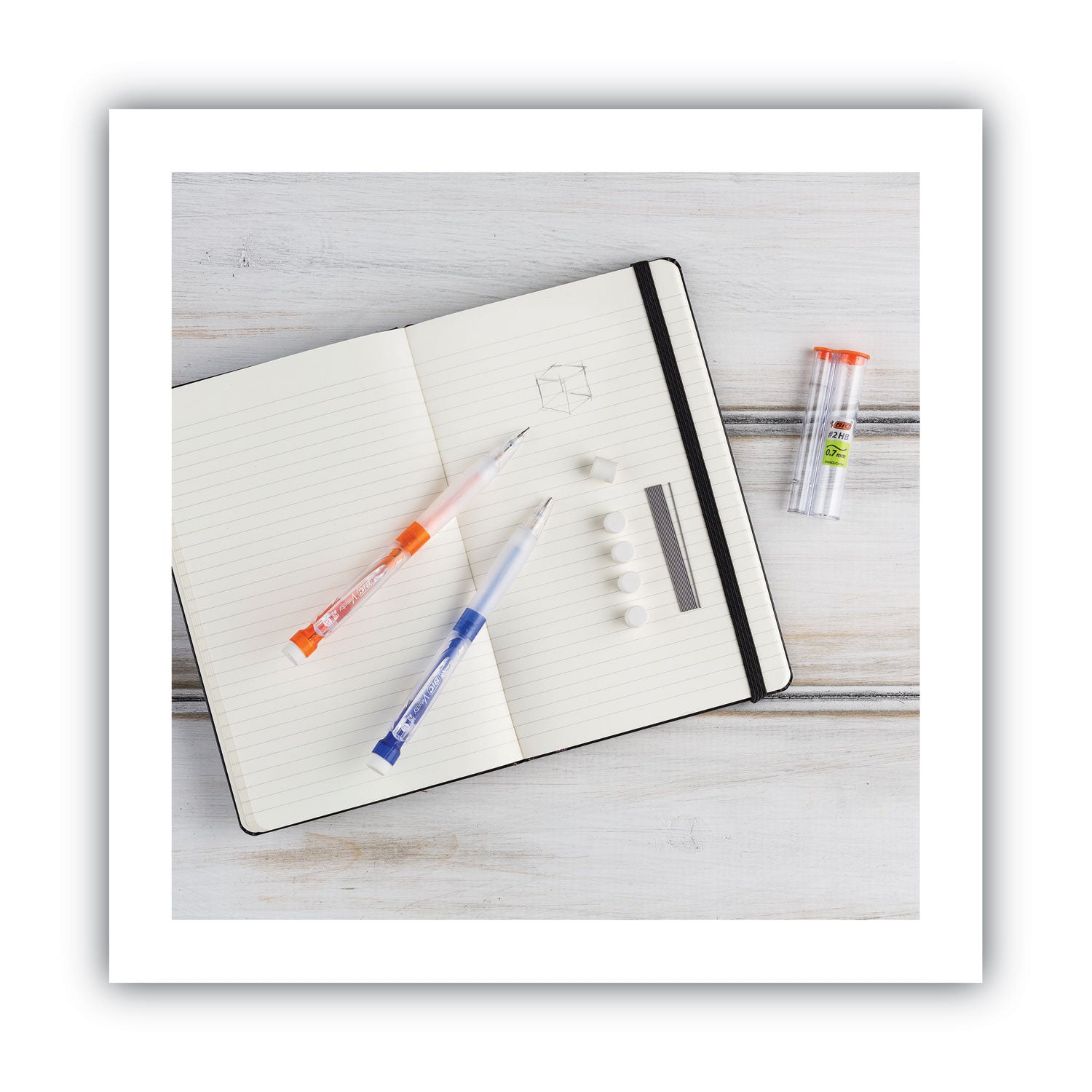 BIC® Velocity Max Pencil, 0.7 mm, HB (#2), Black Lead, Assorted Barrel Colors, 2/Pack