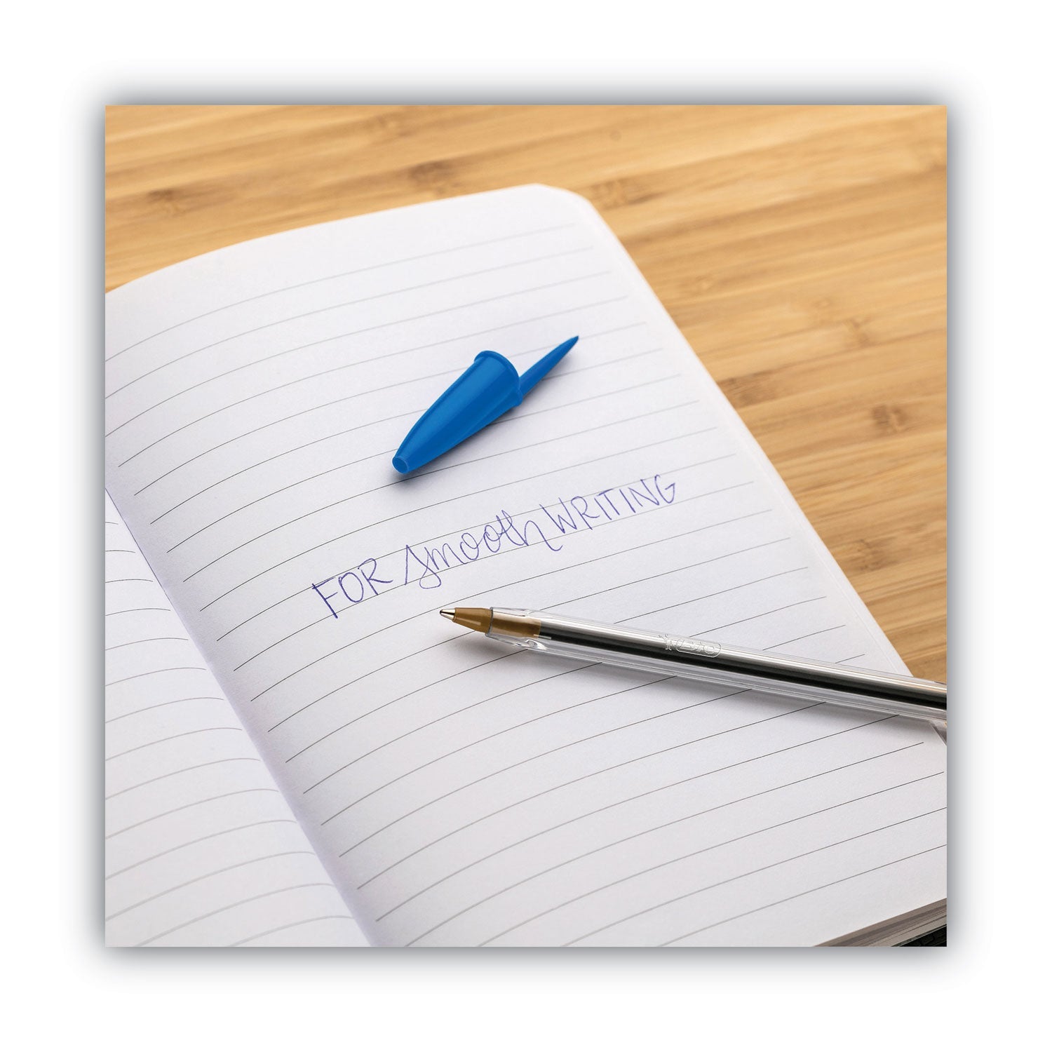 BIC® Cristal Xtra Smooth Ballpoint Pen, Stick, Medium 1 Mm, Blue Ink, Clear Barrel, Dozen