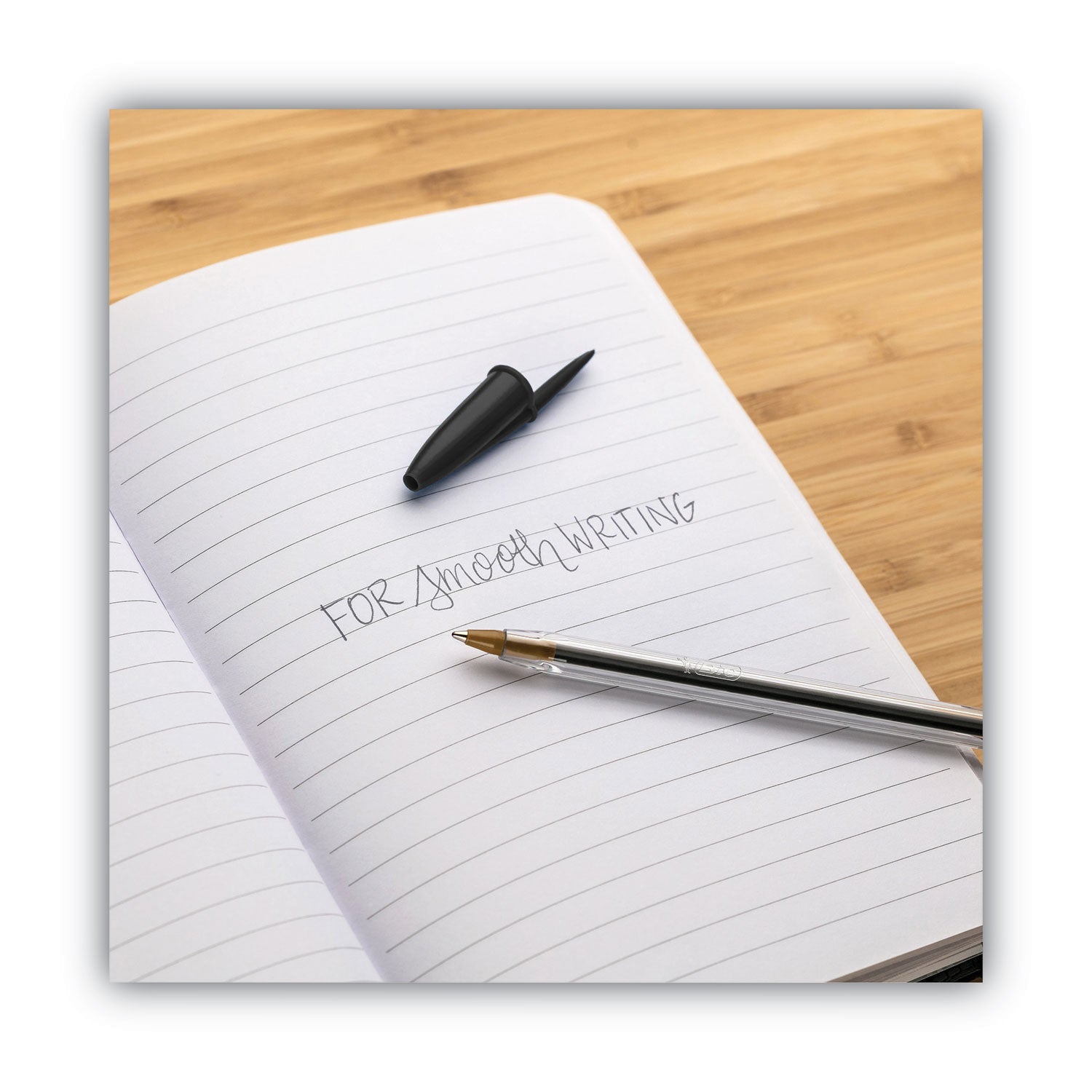 BIC® Cristal Xtra Smooth Ballpoint Pen, Stick, Medium 1 Mm, Red Ink, Clear Barrel, Dozen