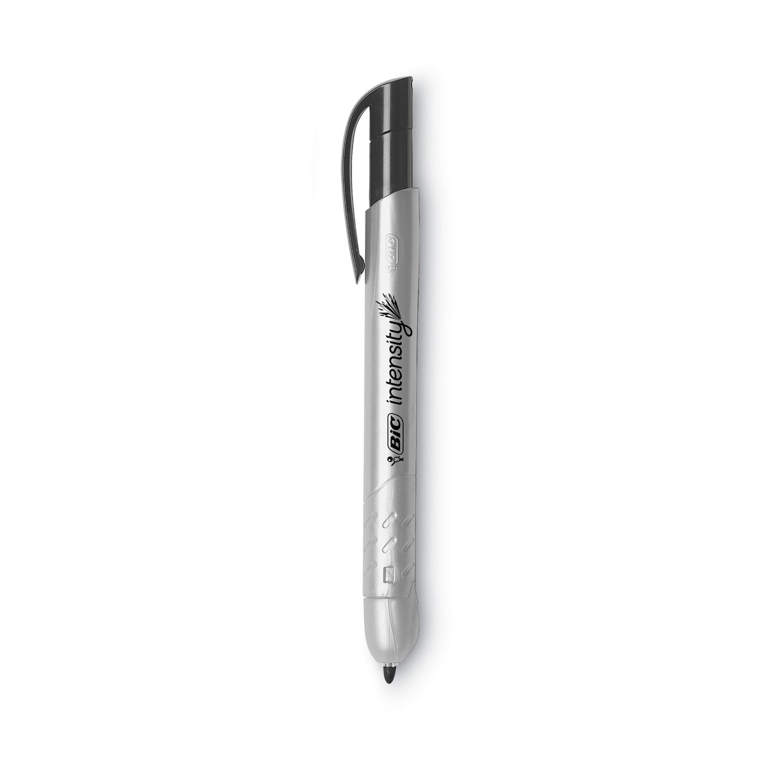 BIC® Intensity Retractable Permanent Marker, Fine Bullet Tip, Black, Dozen