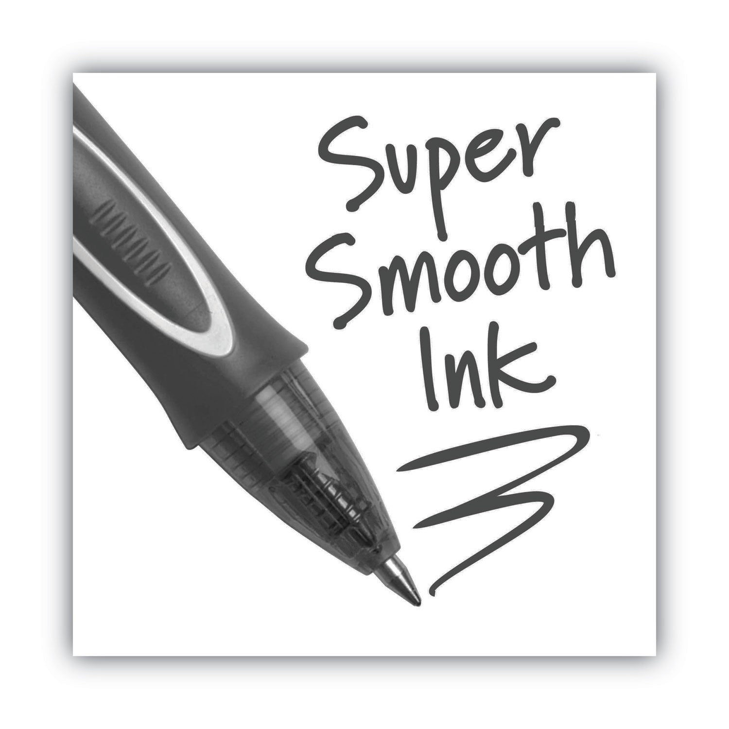 BIC® Gel-Ocity Quick Dry Gel Pen, Retractable, Medium 0.7 Mm, Black Ink, Black Barrel, Dozen