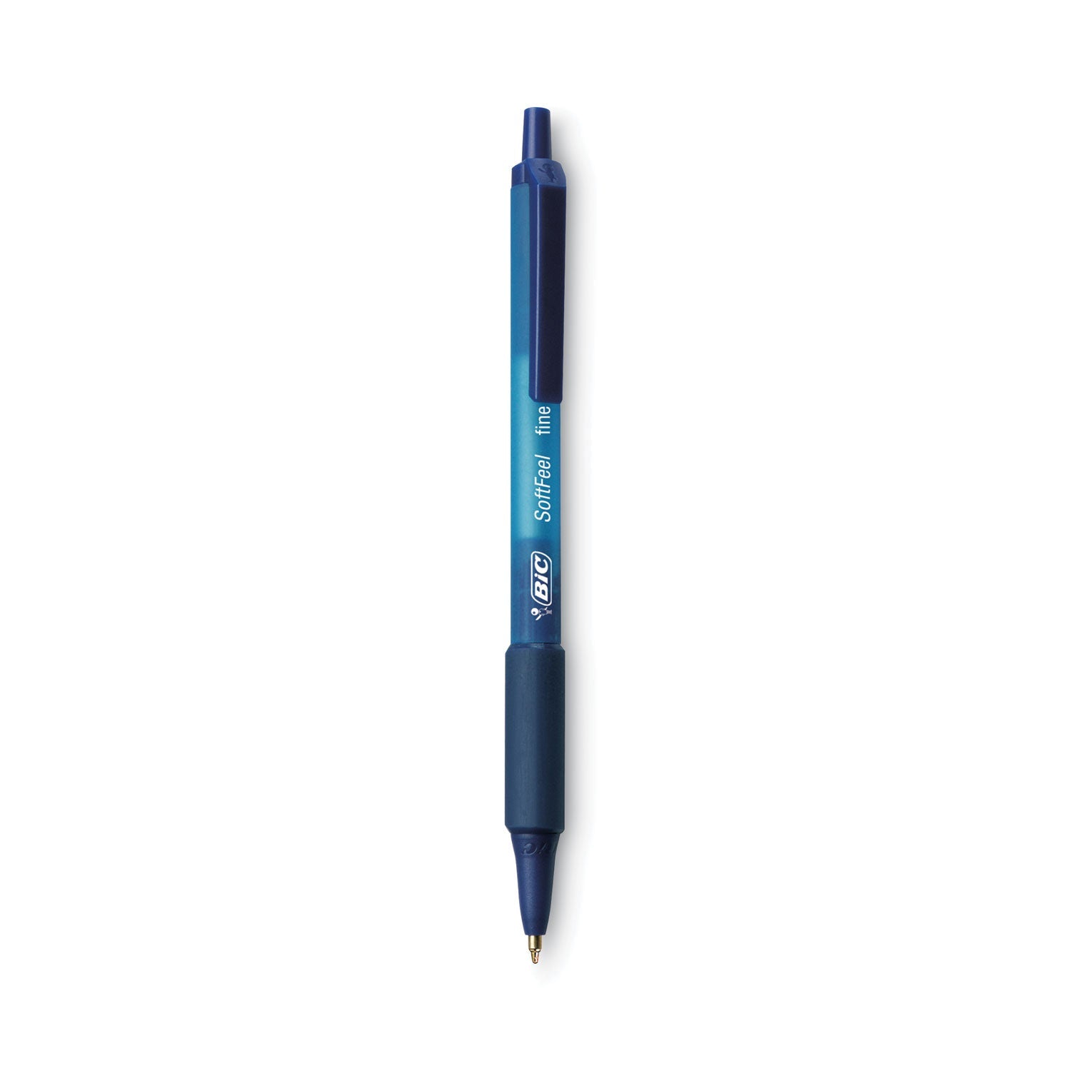 BIC® Soft Feel Ballpoint Pen, Retractable, Medium 1 Mm, Blue Ink, Blue Barrel, Dozen