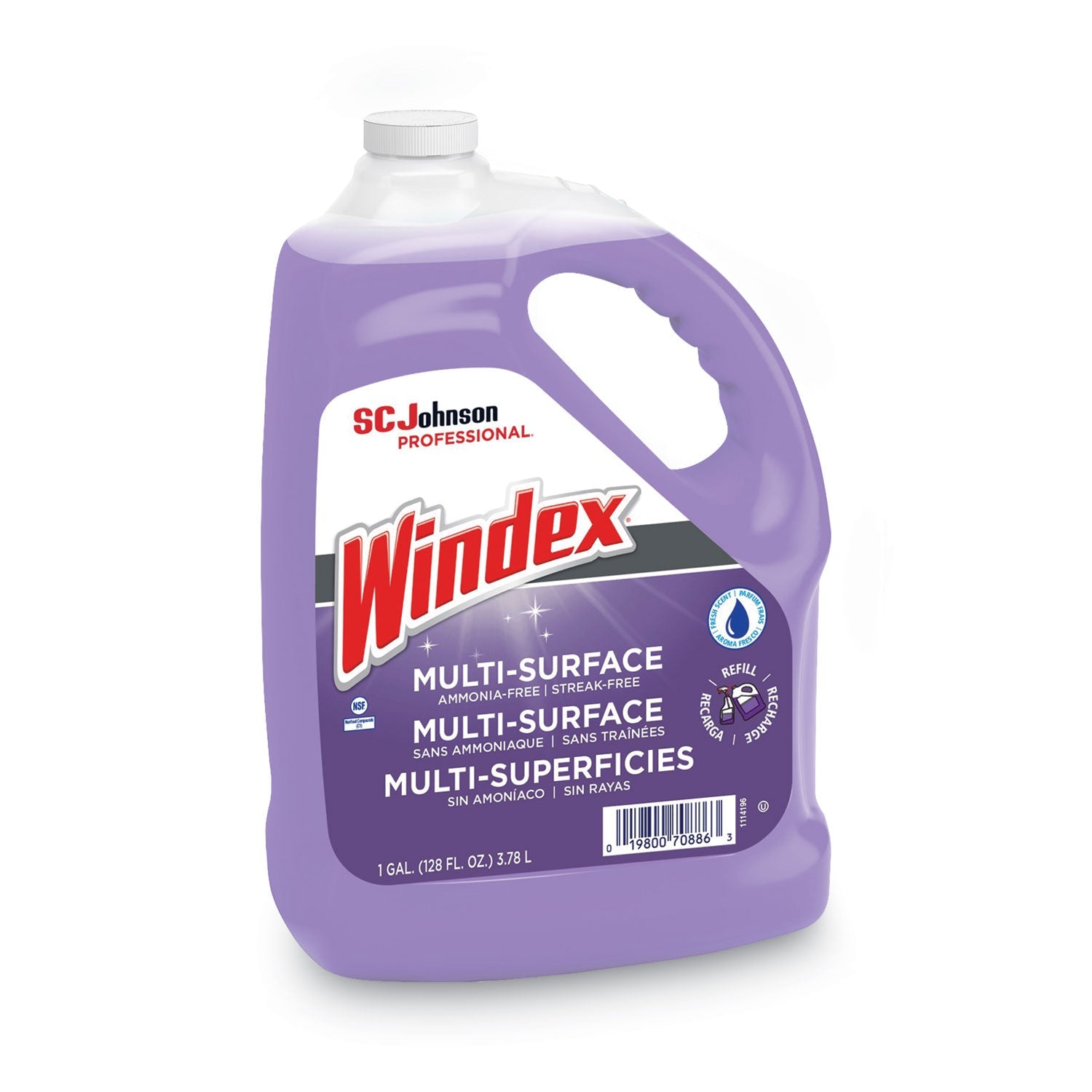 Windex® Non-Ammoniated Glass/multi Surface Cleaner, Pleasant Scent, 128 Oz Bottle