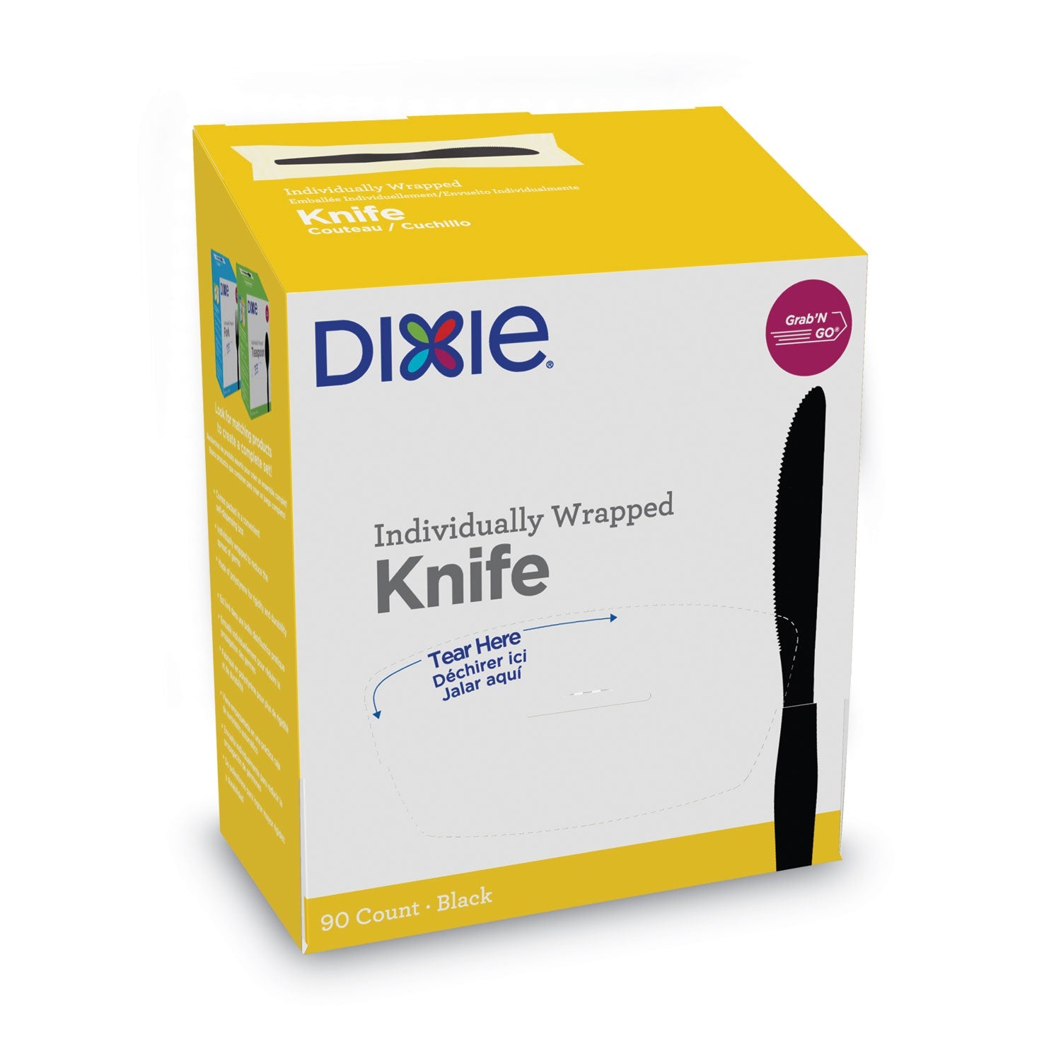 Wrapped Cutlery Knives | Dixie® Grab'N Go Black