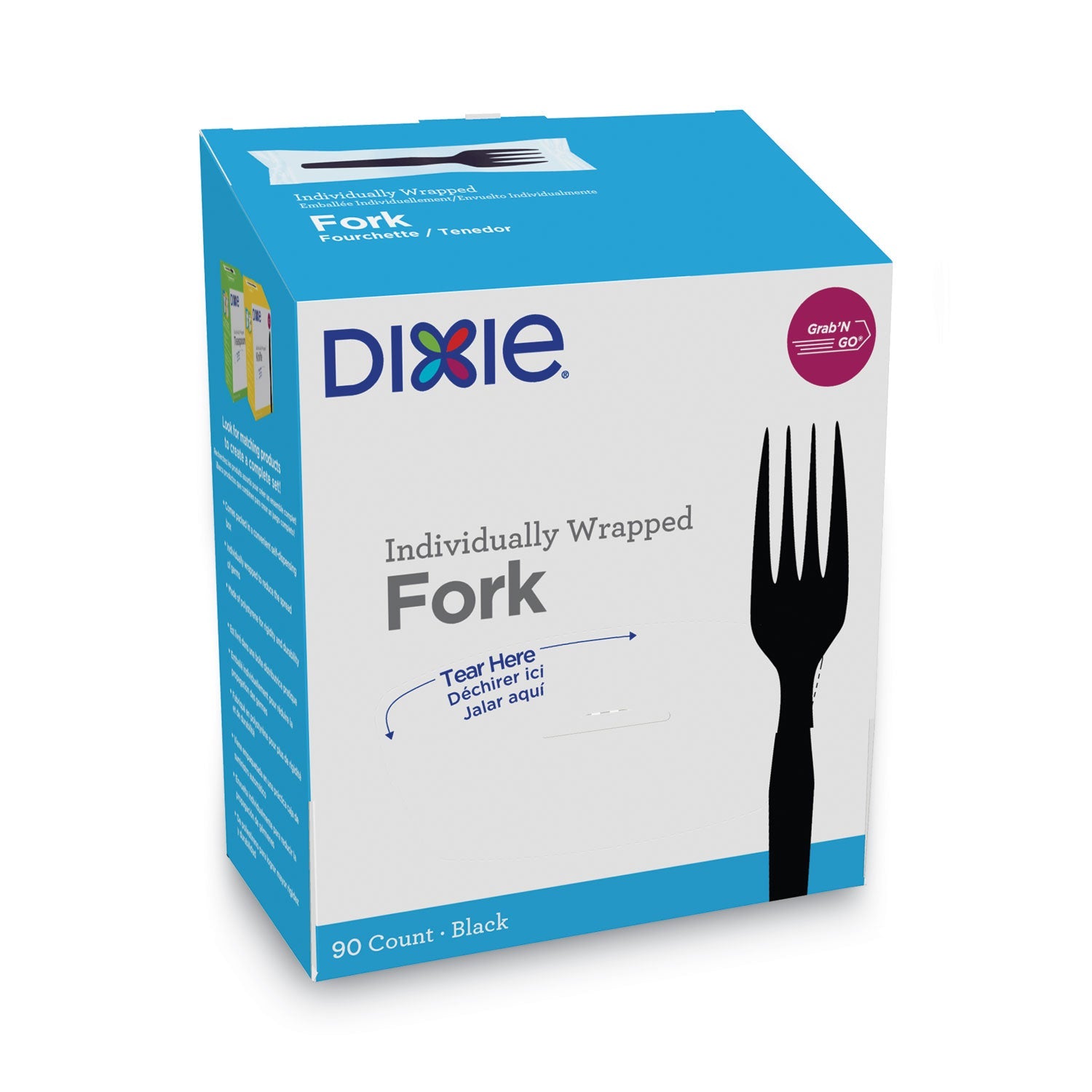 Wrapped Cutlery Forks | Dixie® Grab'N Go Black