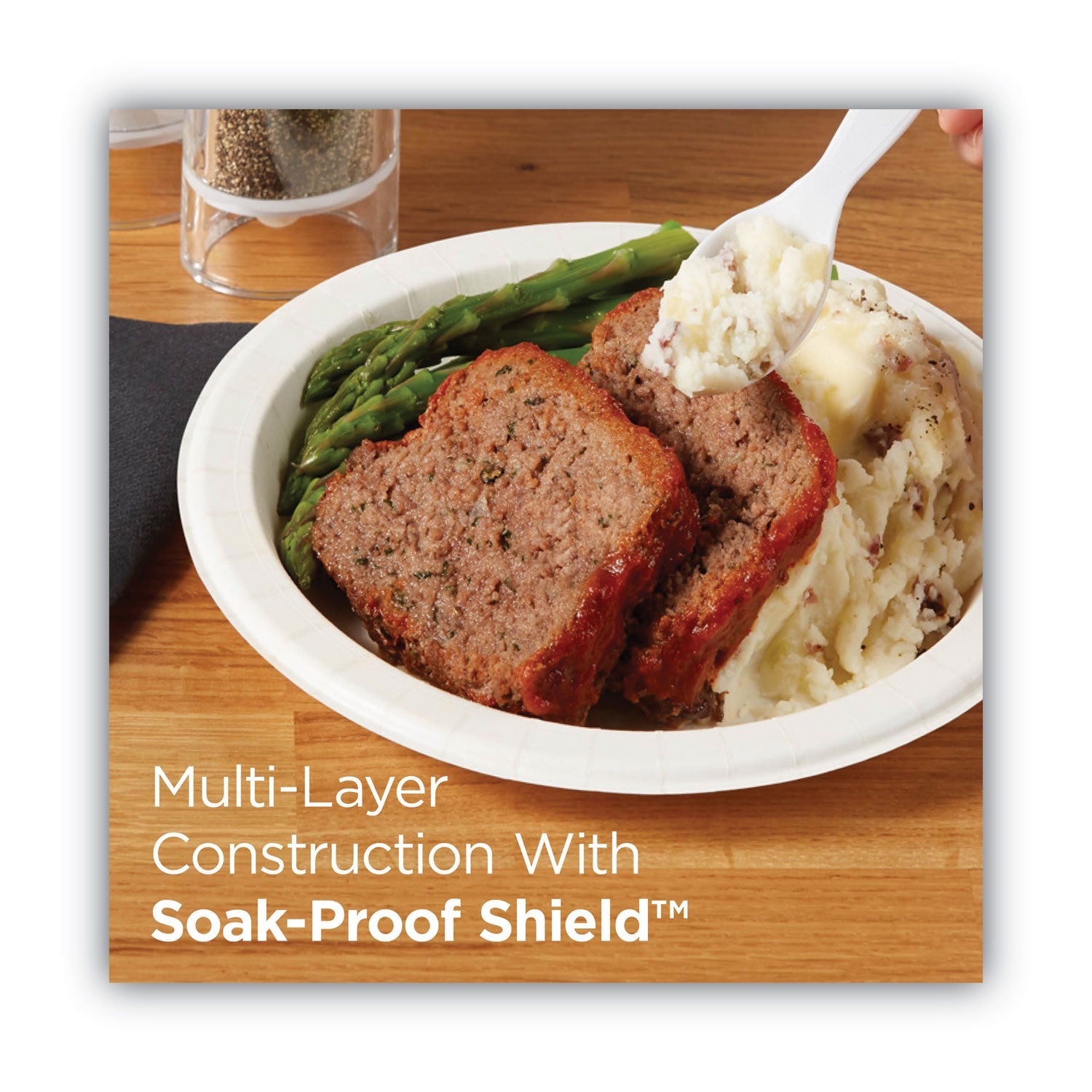 Dixie® Pathways Soak-Proof Shield Mediumweight Paper Plates, 8.5" Dia, Green/burgundy, 125/pack