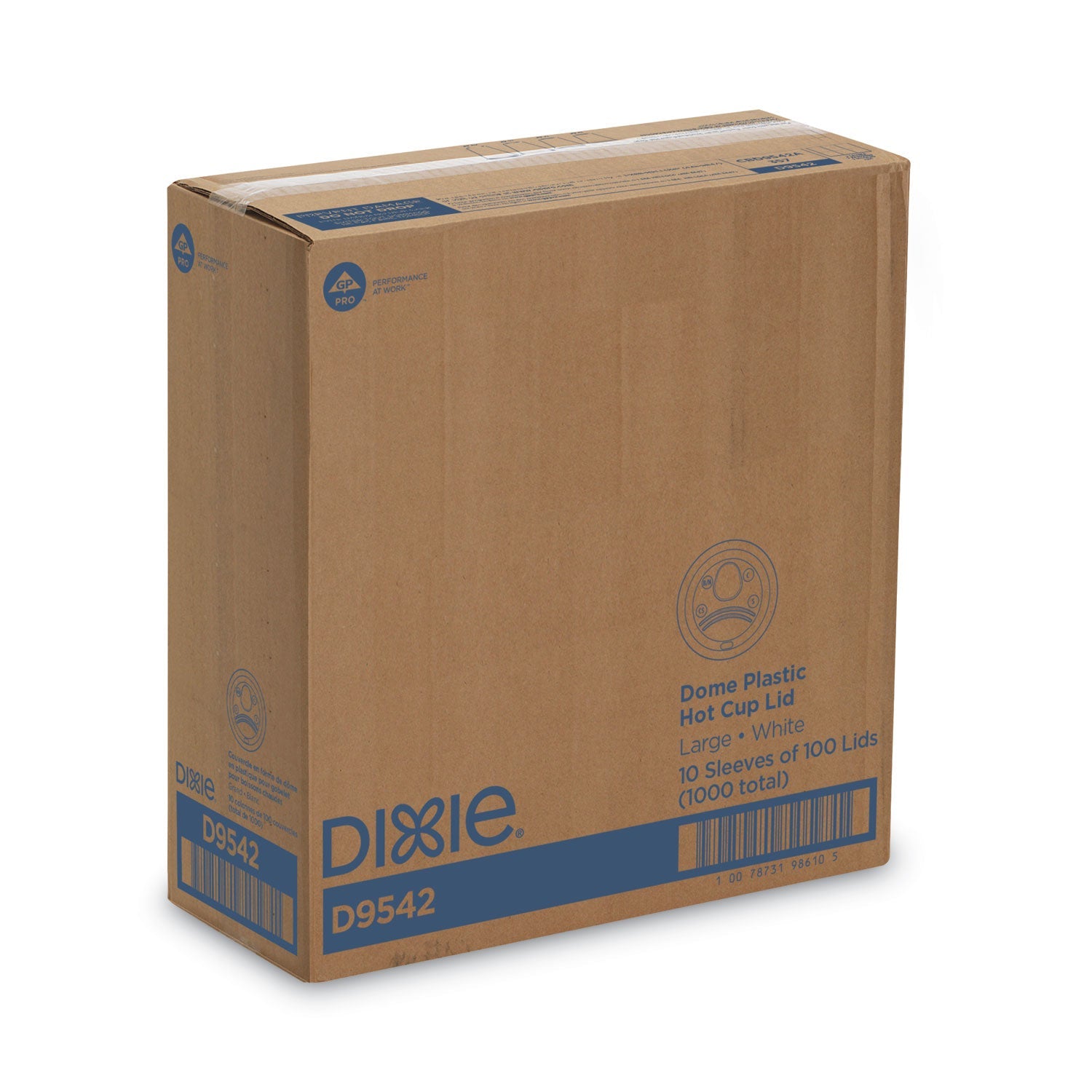 Dixie® Dome Drink-Thru Lids, Fits 10 oz to 16 oz Hot Cups, Plastic, White, 1,000/Carton