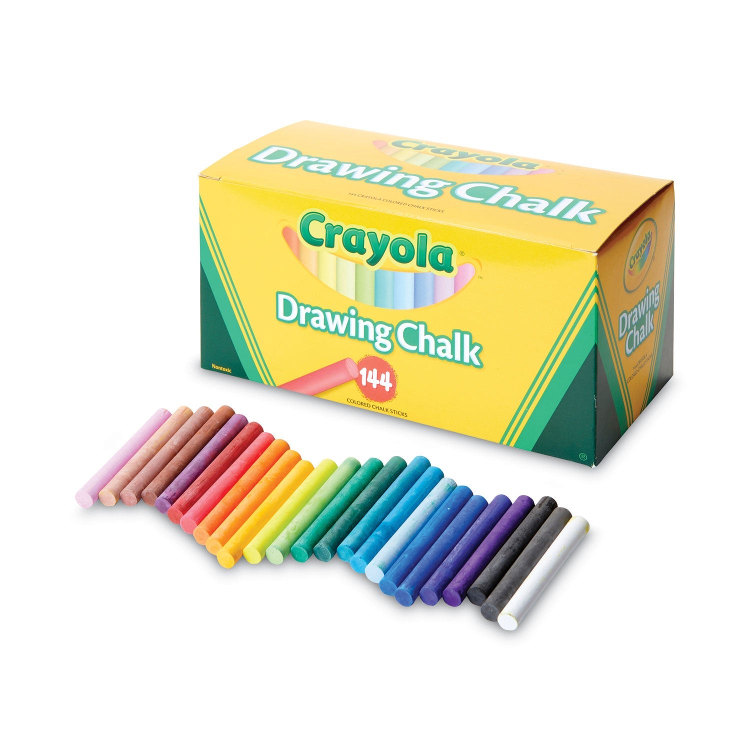 Crayola® Colored Drawing Chalk, 3.19" x 0.38" Diameter, Six Each of 24 Assorted Colors, 144 Sticks/Set