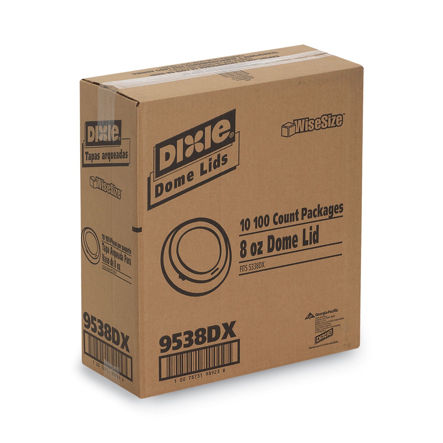 Dixie® Drink-Thru Lid, Fits 8 oz Hot Cups, Plastic, White, 1,000/Carton