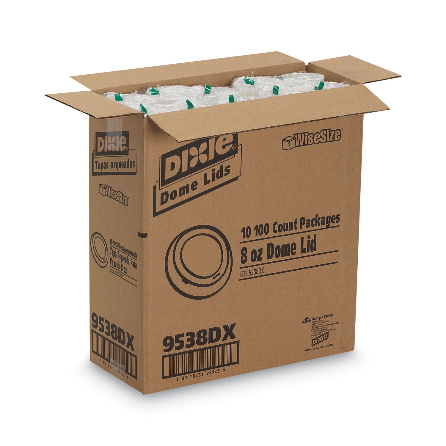 Dixie® Drink-Thru Lid, Fits 8 oz Hot Cups, Plastic, White, 1,000/Carton