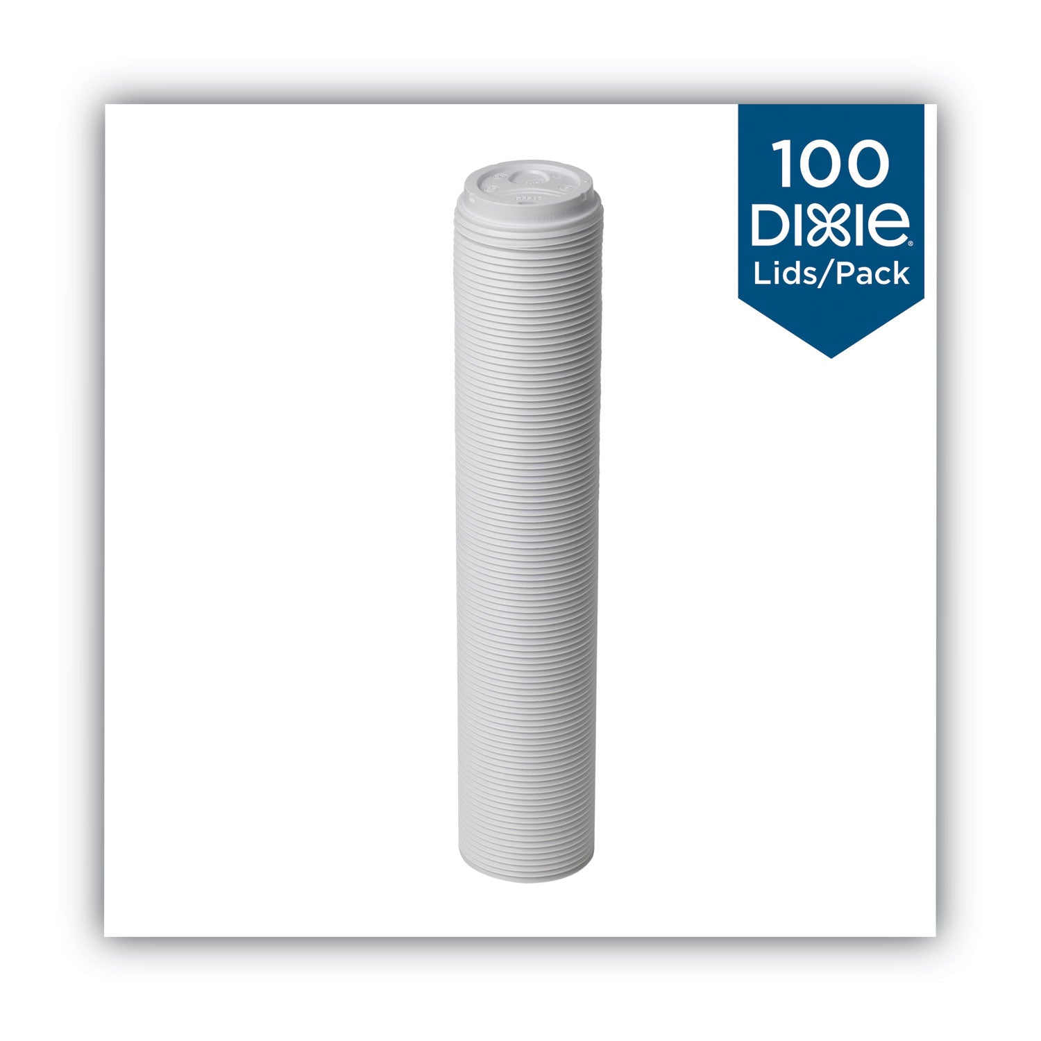 Dixie® Dome Drink-Thru Lids, Fits 10 oz to 20 oz Dixie Hot Cups, Plastic, White, 100/Pack