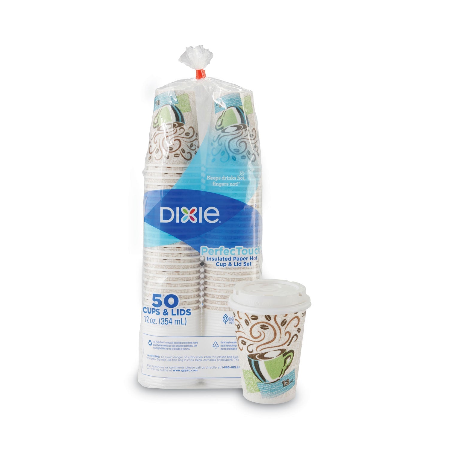 Dixie Perfectouch Paper Hot Cups And Lids Combo