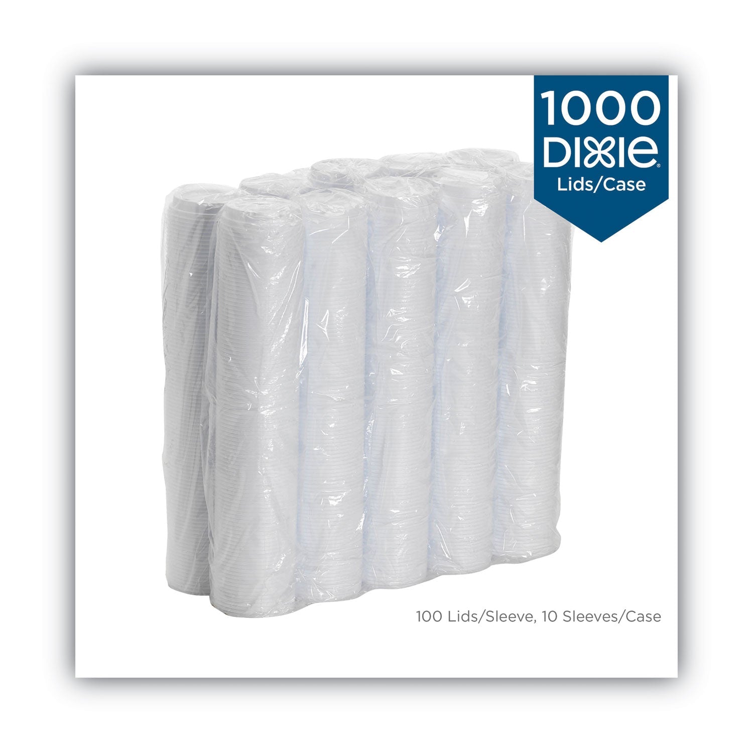 Dixie® Dome Drink-Thru Lids, Fits 10 oz to 16 oz Hot Cups, Plastic, White, 1,000/Carton