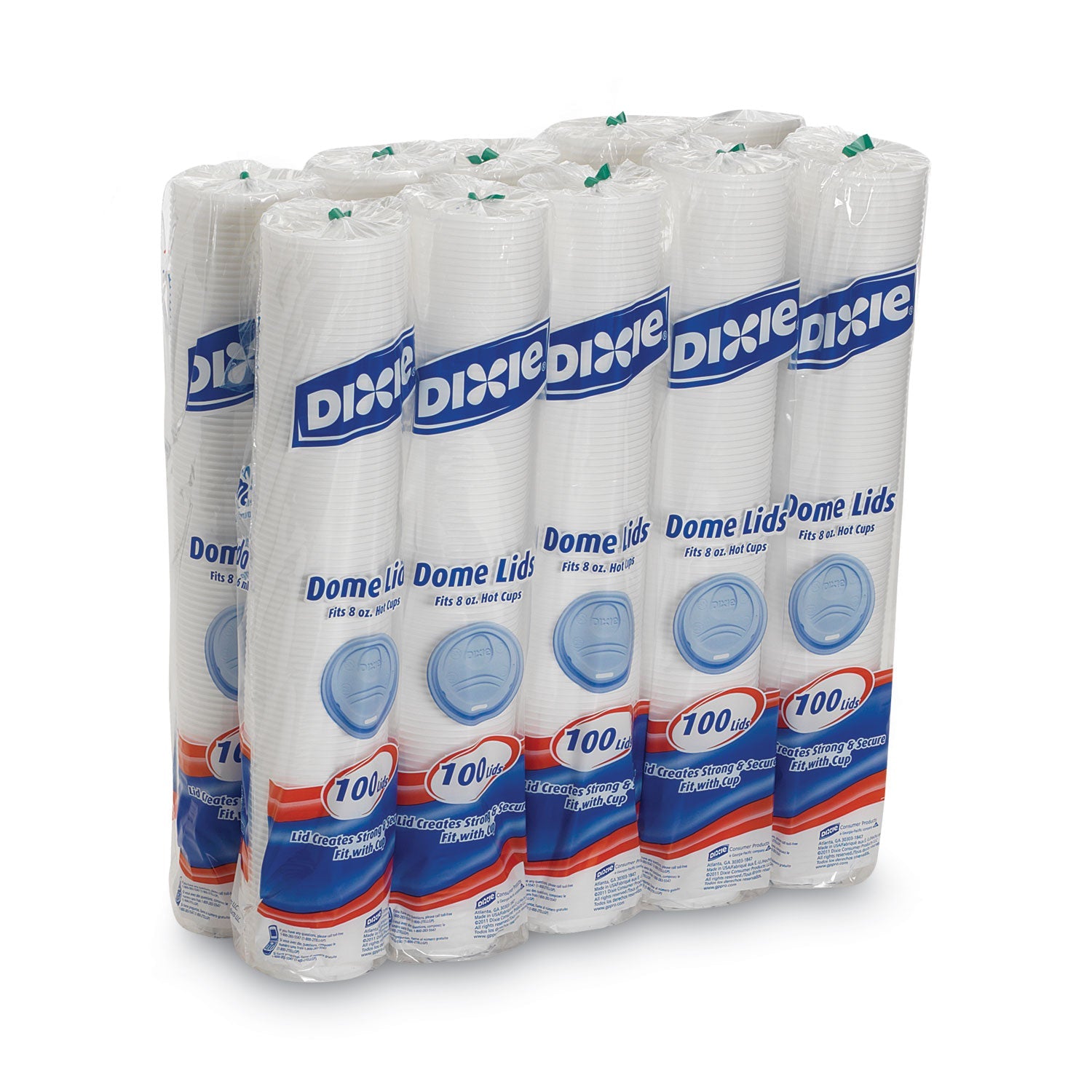 Dixie® Drink-Thru Lid, Fits 8 oz Hot Cups, Plastic, White, 1,000/Carton