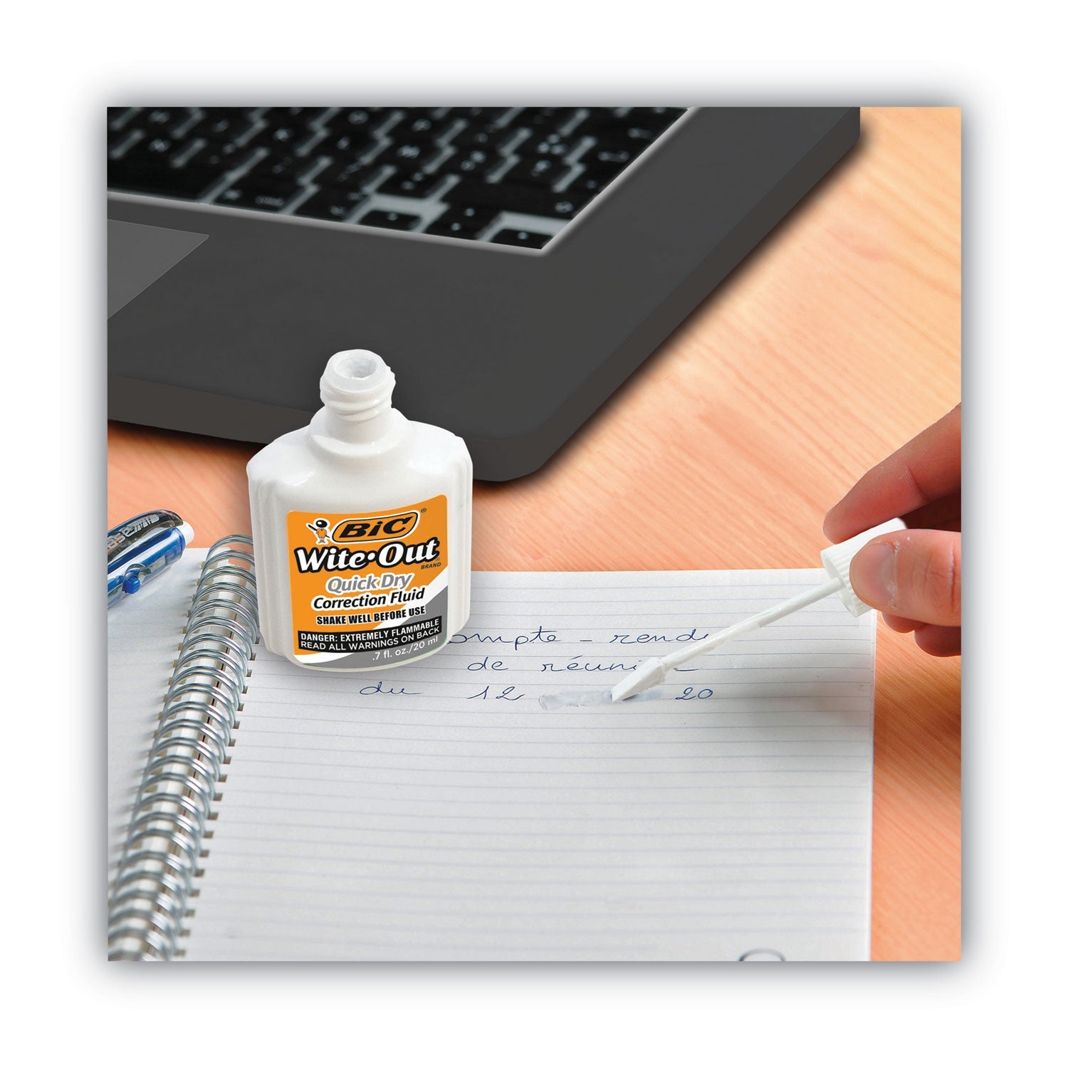 BIC® Wite-Out Quick Dry Correction Fluid, 20 mL Bottle, White, Dozen