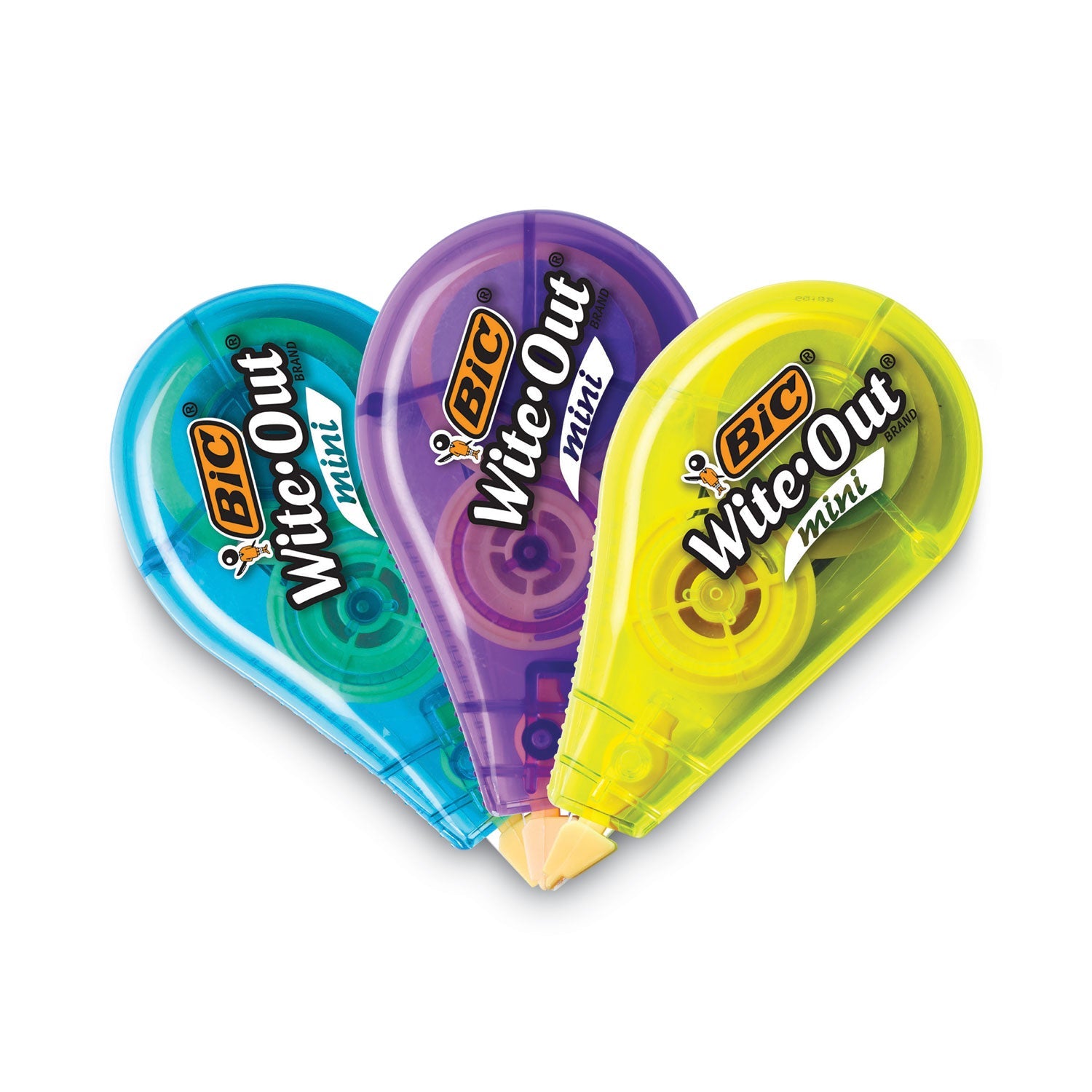 BIC® Wite-Out Brand Mini Correction Tape, Non-Refillable, 0.2" x 26.2 ft, Assorted