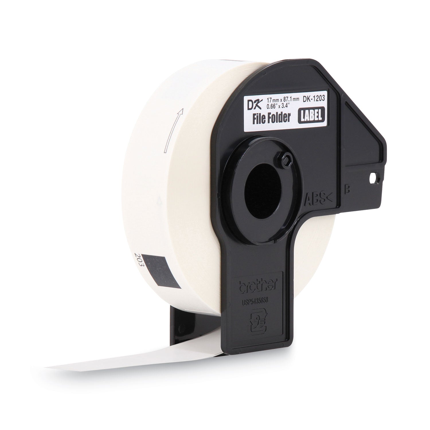 Brother Die-Cut File Folder Labels, 0.66" x 3.4", White, 300 Labels/Roll