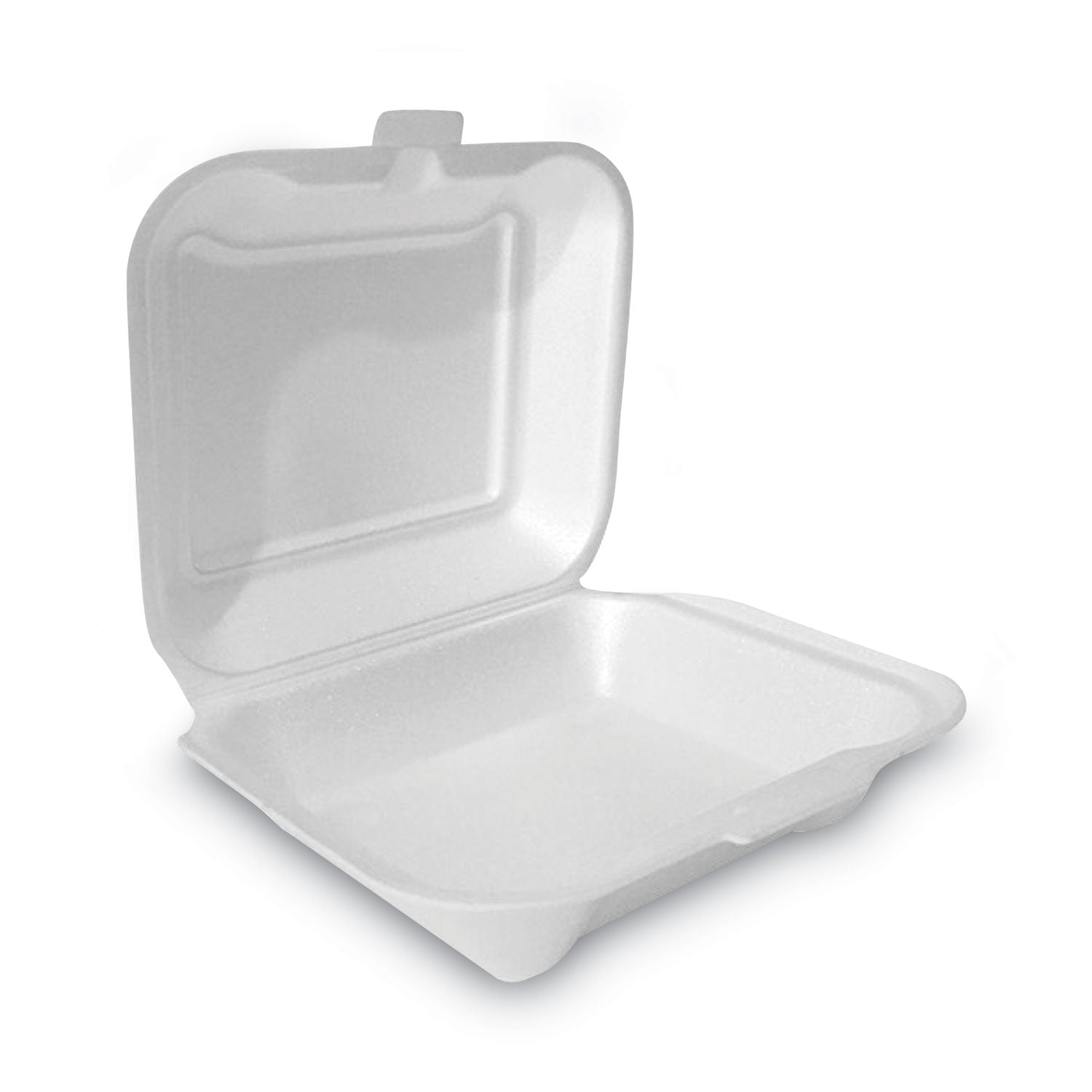 Plastifar Foam Hinged Lid Container, Secure One Tab Latch, Poly Bag, 7.81 X 8.75 X 3.38, White, 100/sleeve, 2 Sleeves/bag, 1 Bag/pack - Bloom Skins