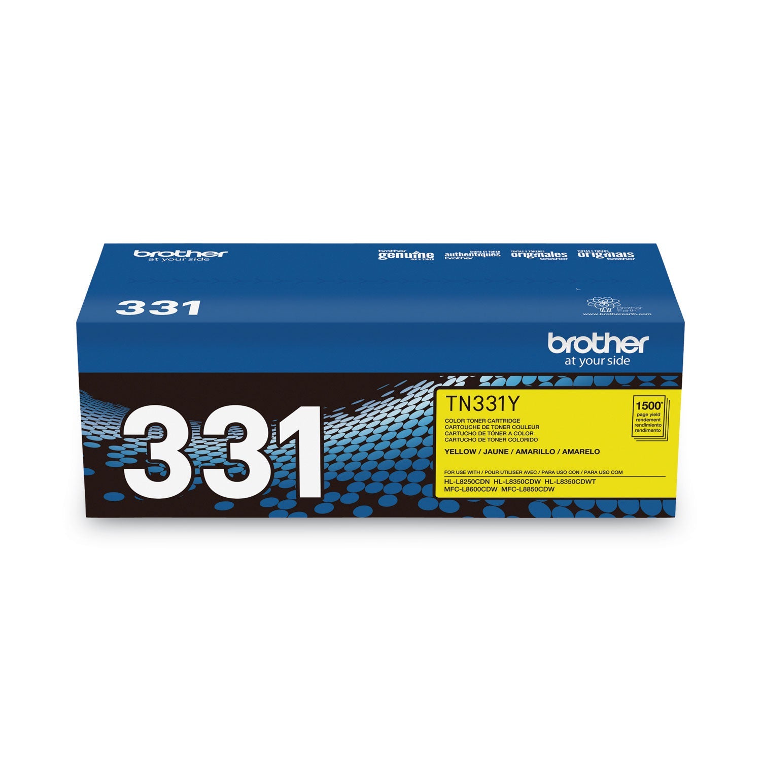 Brother Tn331y Toner, 1,500 Page-Yield, Yellow