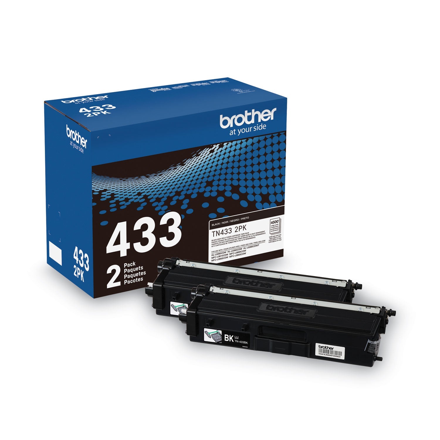 Brother Tn4332pk High-Yield Toner, 4,500 Page-Yield, Black, 2/pack