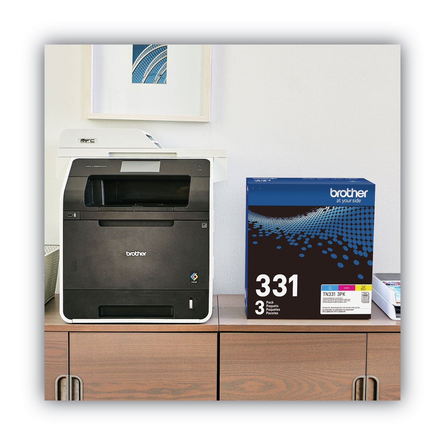 Brother Tn3313pk Toner, 1,500 Page-Yield, Cyan/magenta/yellow