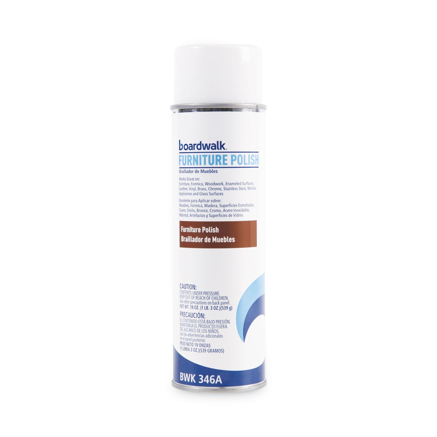 Boardwalk® Furniture Polish, Lemon Scent, 19 oz Aerosol Spray, 12/Carton