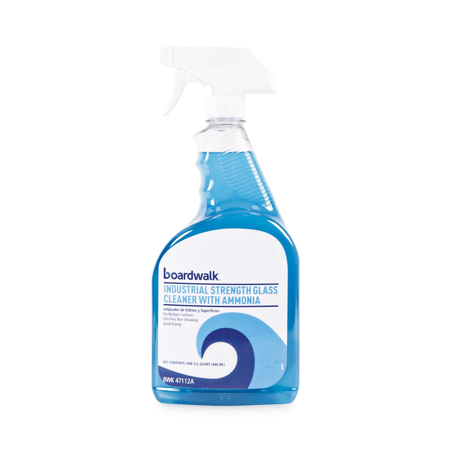 Boardwalk® Industrial Strength Glass Cleaner with Ammonia, Unscented, 32 oz Trigger Spray Bottle