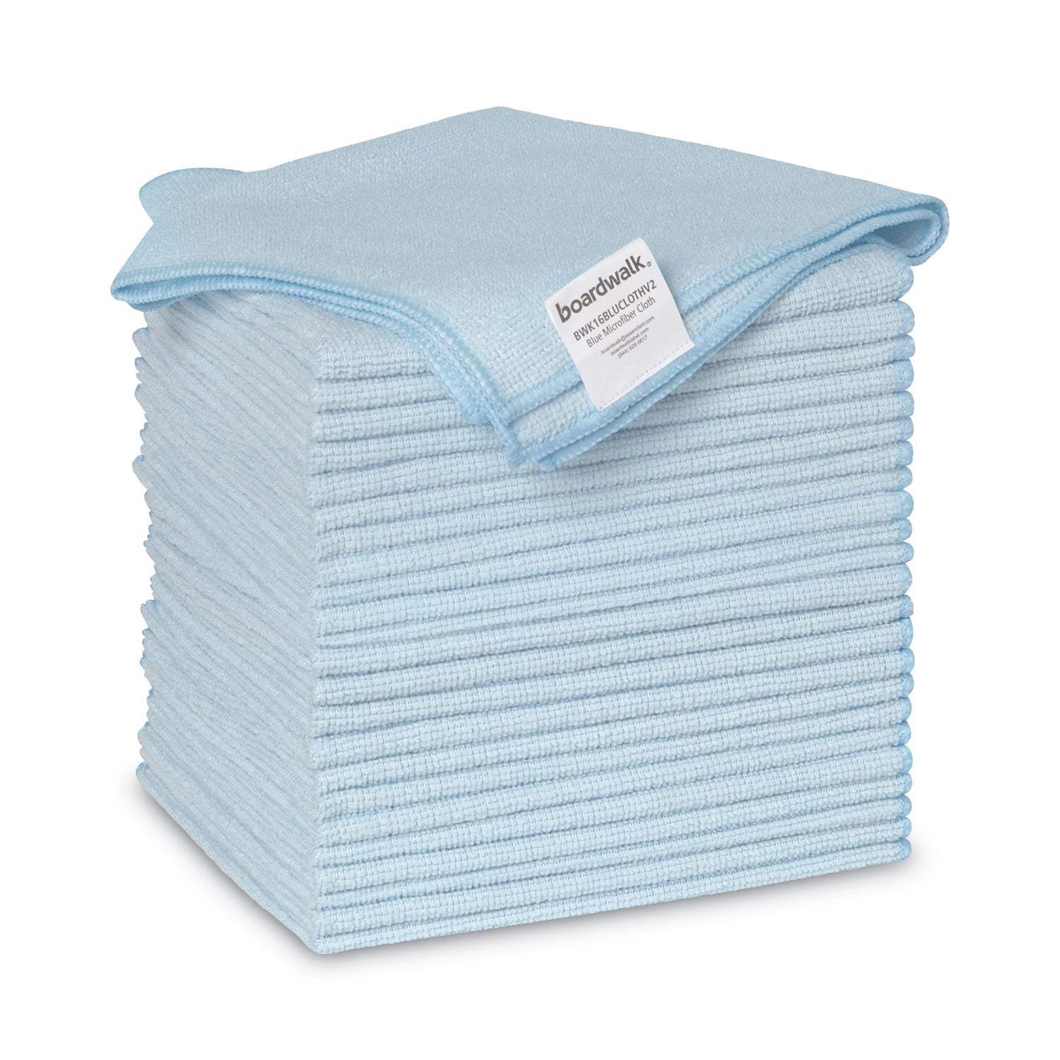 Boardwalk® Microfiber Cleaning Cloths, 16 X 16, Blue, 24/pack