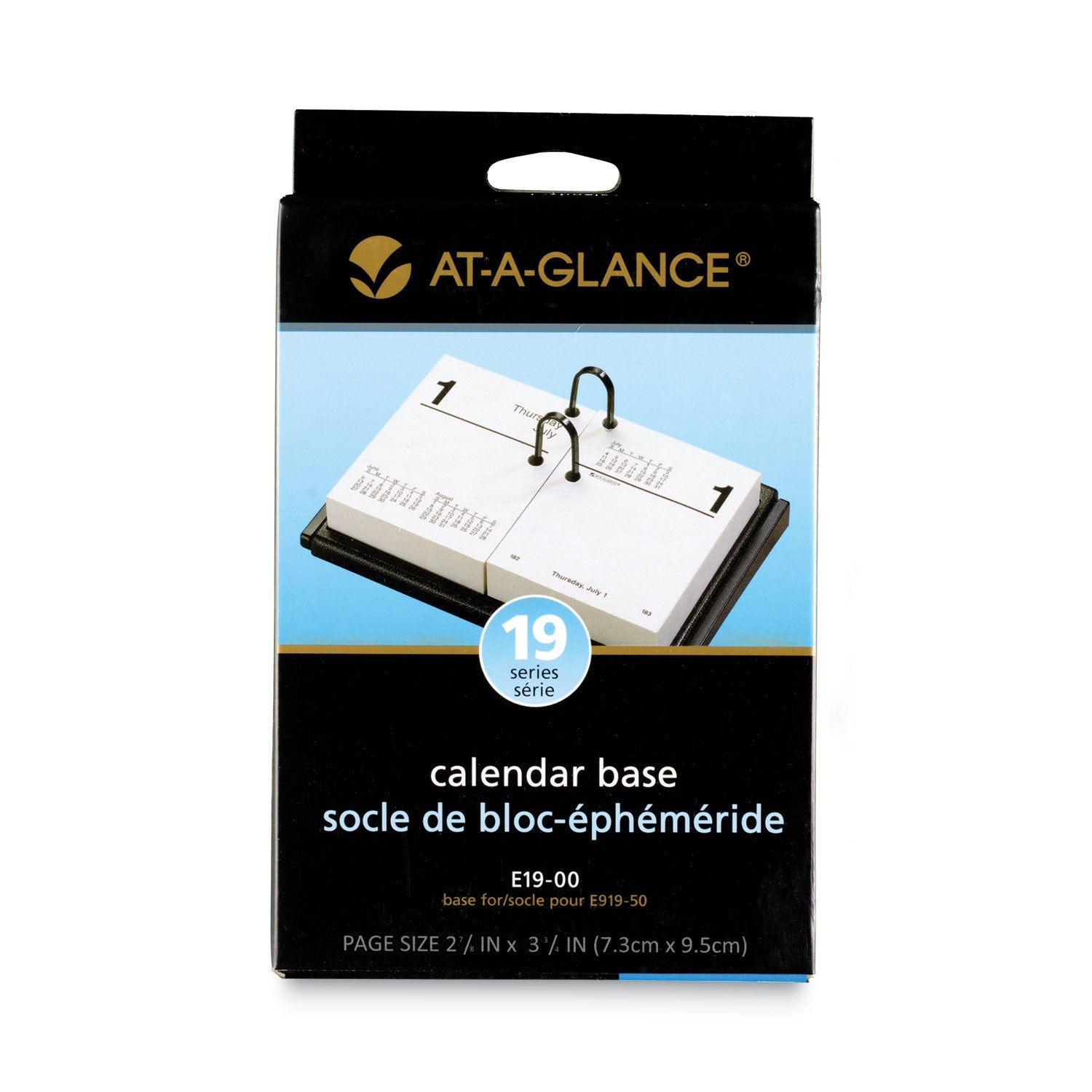 AT-A-GLANCE® Desk Calendar Base for Loose-Leaf Refill, 3 x 3.75, Black