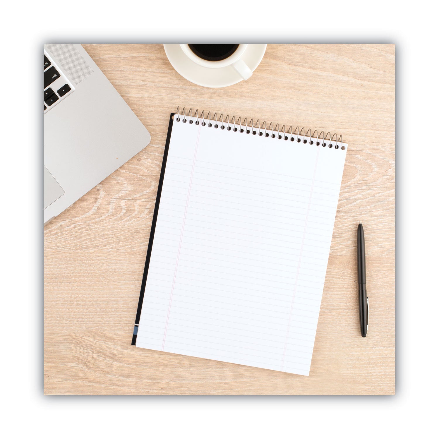 Cambridge® Stiff-Back Wire Bound Notepad, Medium/college Rule, Navy Cover, 70 White 8.5 X 11.5 Sheets