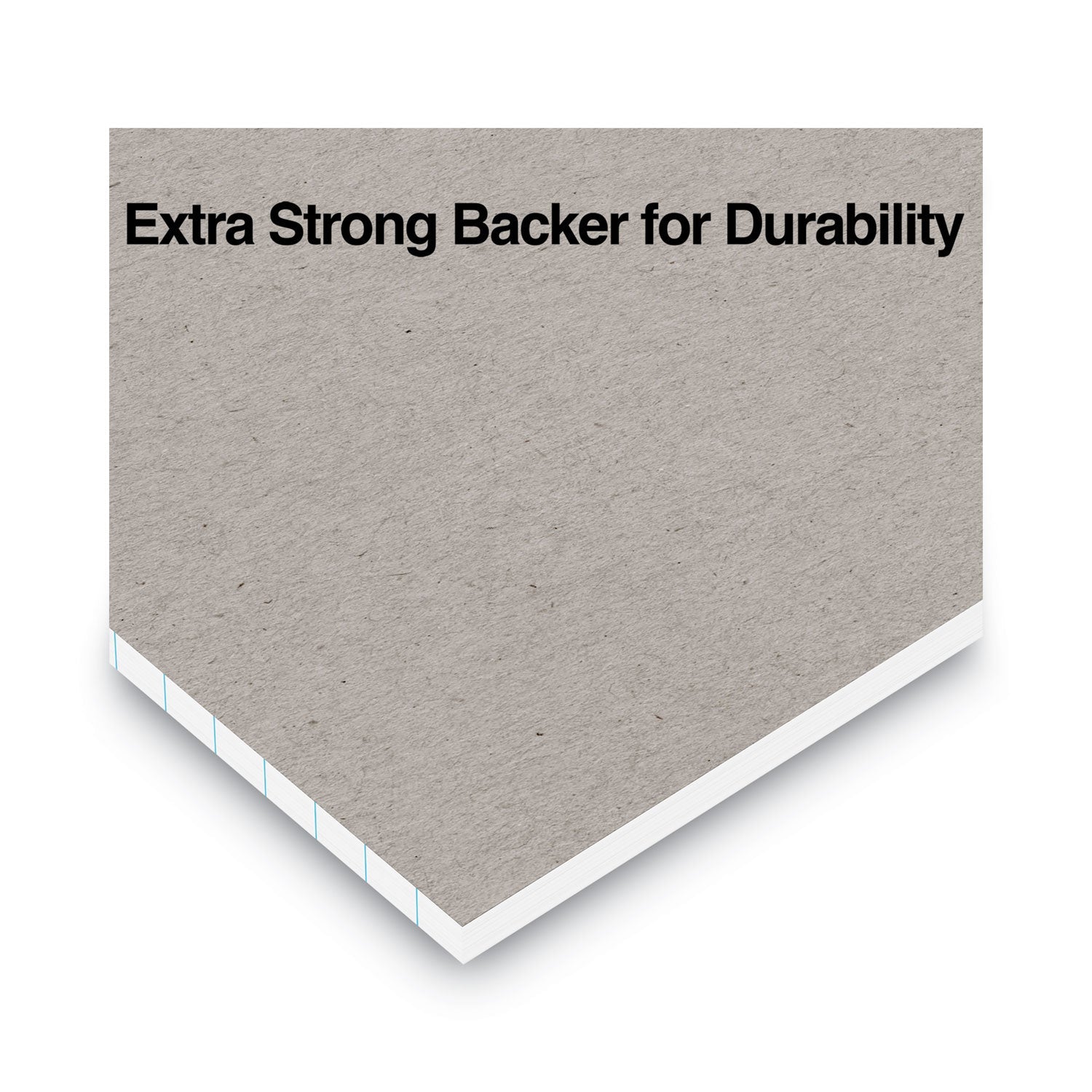 Universal® Premium Ruled Writing Pads With Heavy-Duty Back, Narrow Rule, Black Headband, 50 White 5 X 8 Sheets, 6/pack