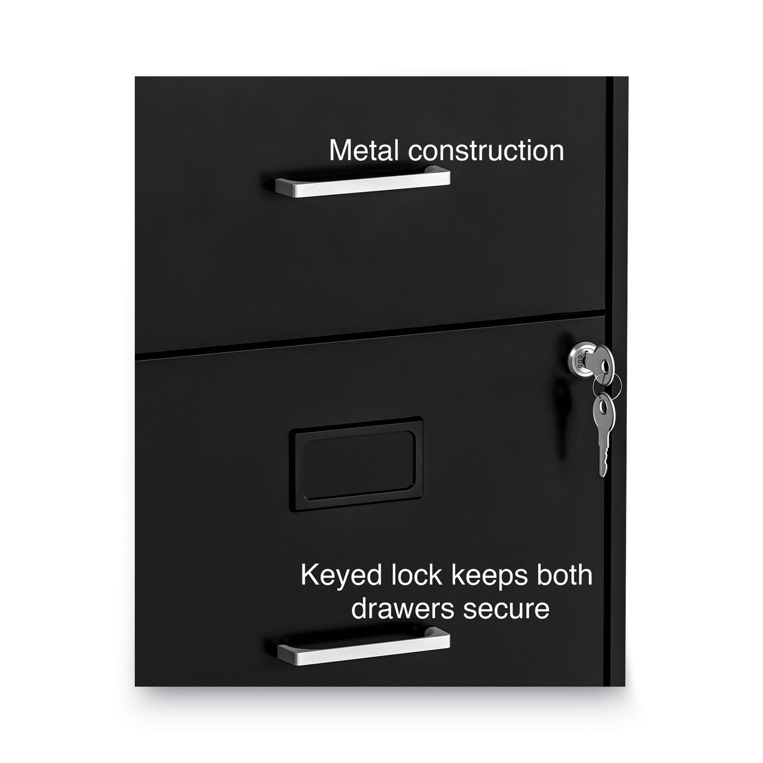 Alera® Soho Vertical File Cabinet, 2 Drawers: File/file, Letter, Black, 14" X 18" X 24.1"