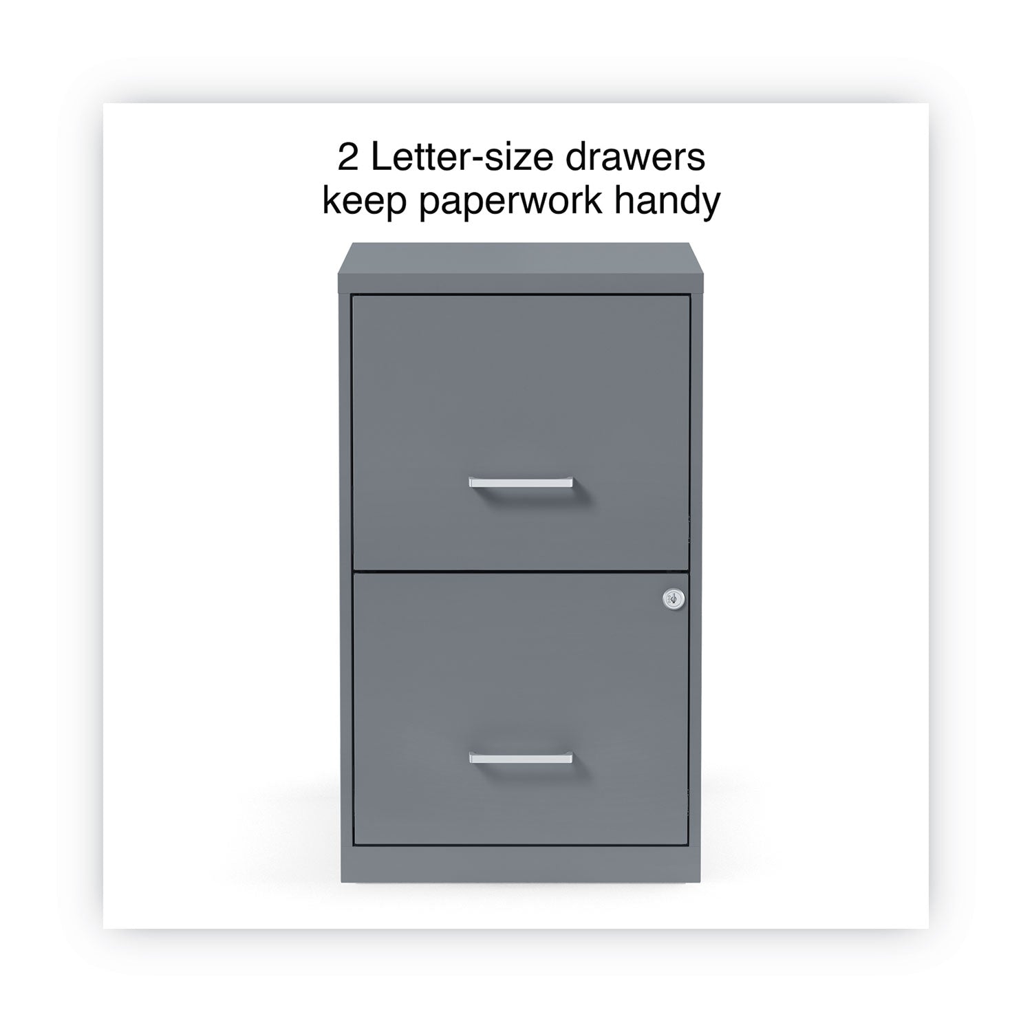 Alera® Soho Vertical File Cabinet, 2 Drawers: File/file, Letter, Charcoal, 14" X 18" X 24.1"