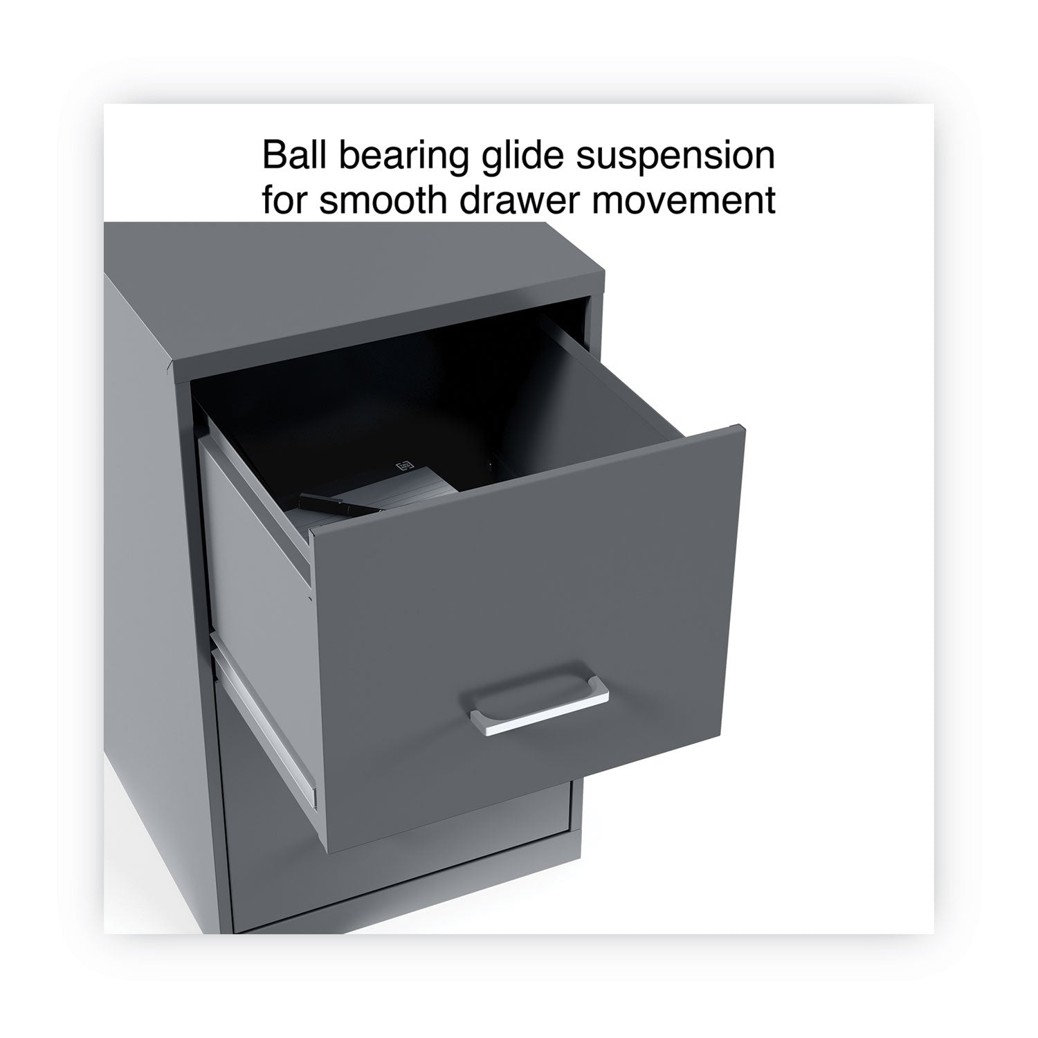 Alera® Soho Vertical File Cabinet, 2 Drawers: File/file, Letter, Charcoal, 14" X 18" X 24.1"