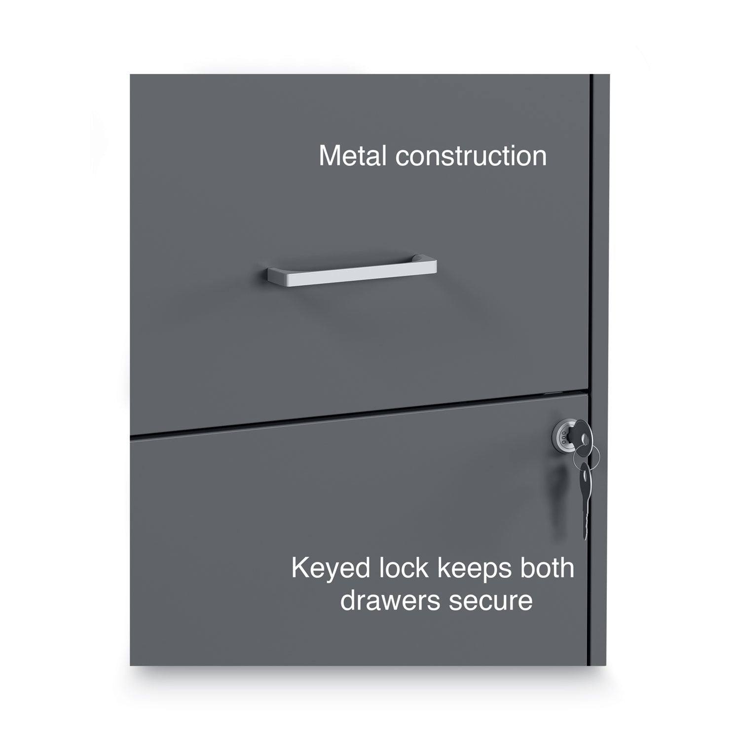 Alera® Soho Vertical File Cabinet, 2 Drawers: File/file, Letter, Charcoal, 14" X 18" X 24.1"