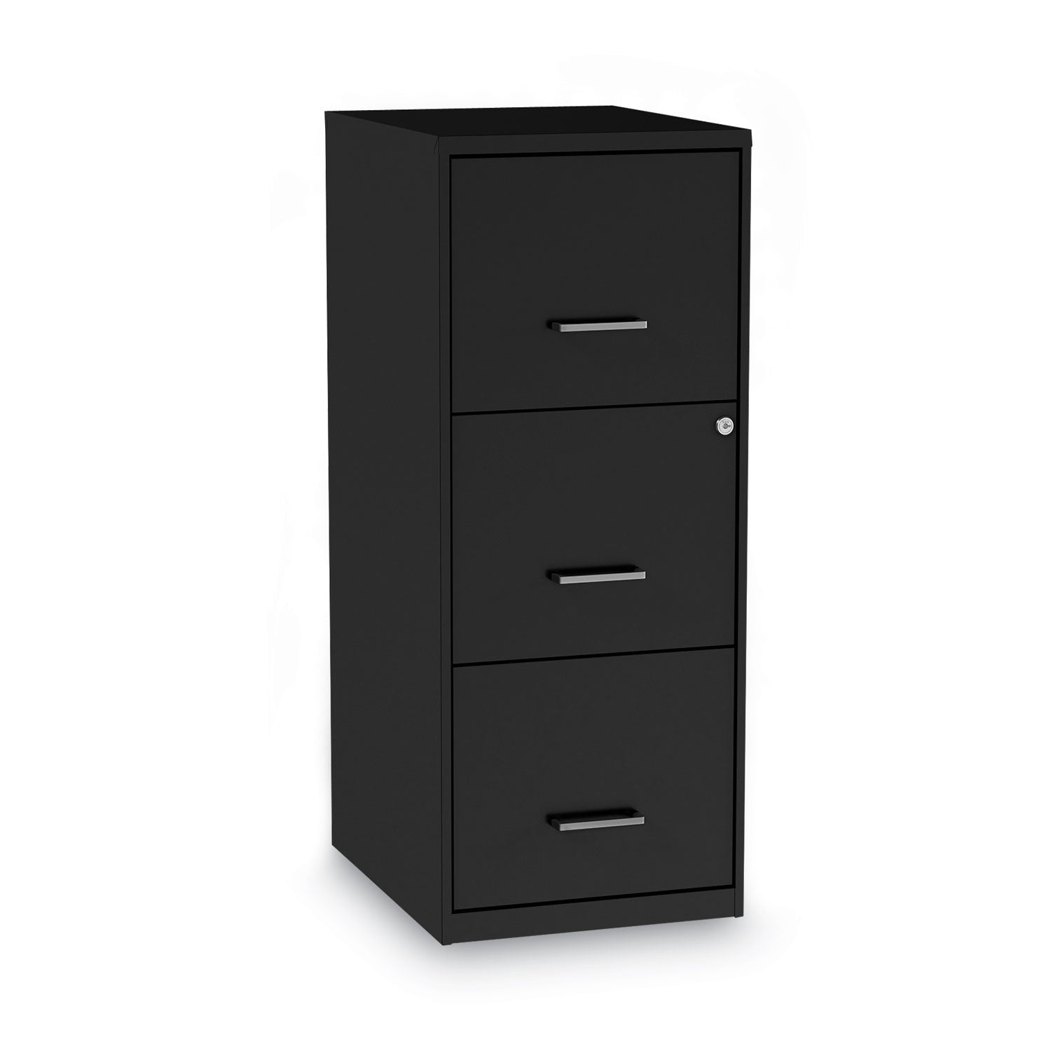 Alera® Soho Vertical File Cabinet, 3 Drawers: File/file/file, Letter, Black, 14" X 18" X 34.9"