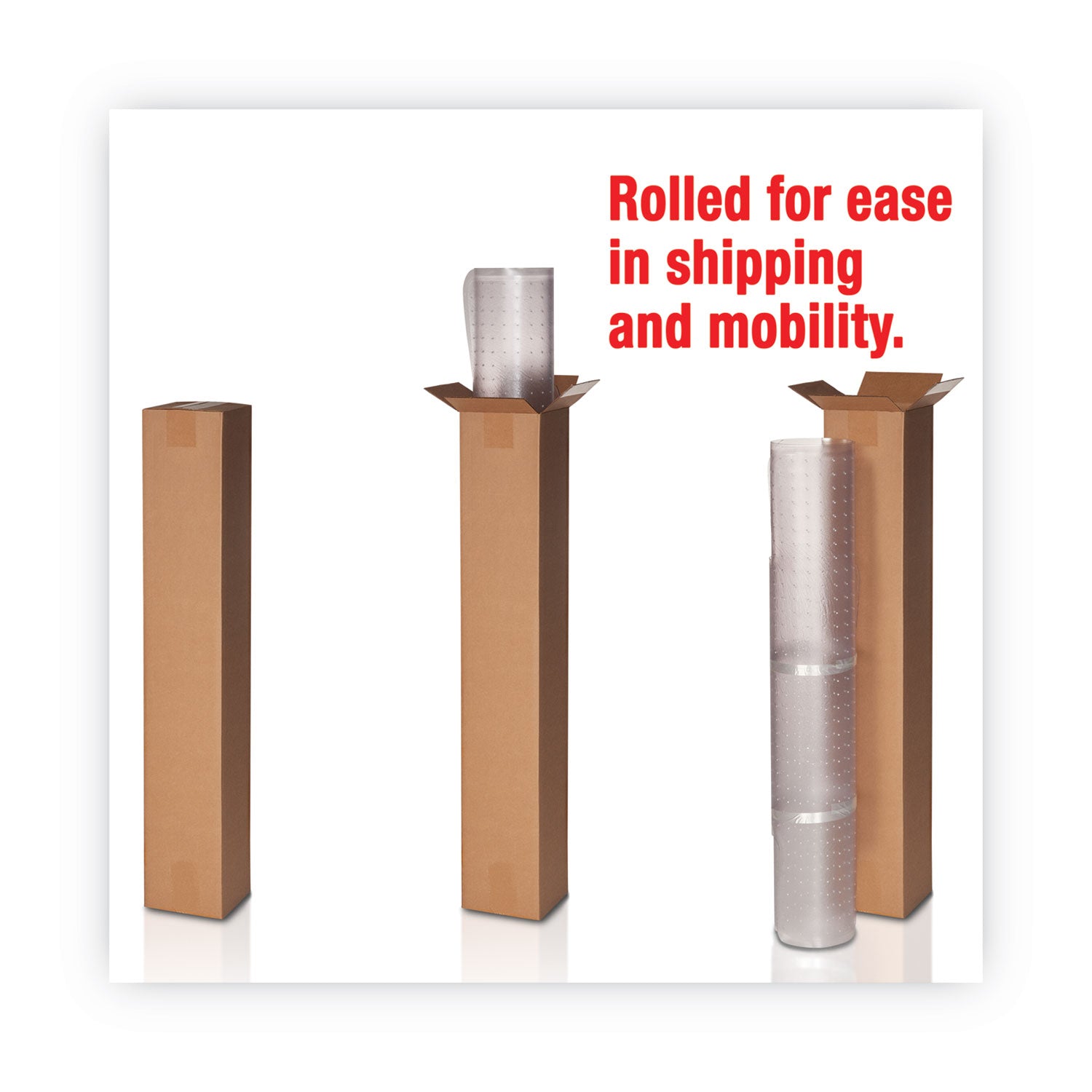 deflecto® Duramat Moderate Use Chair Mat, Low Pile Carpet, Roll, 36 X 48, Lipped, Clear