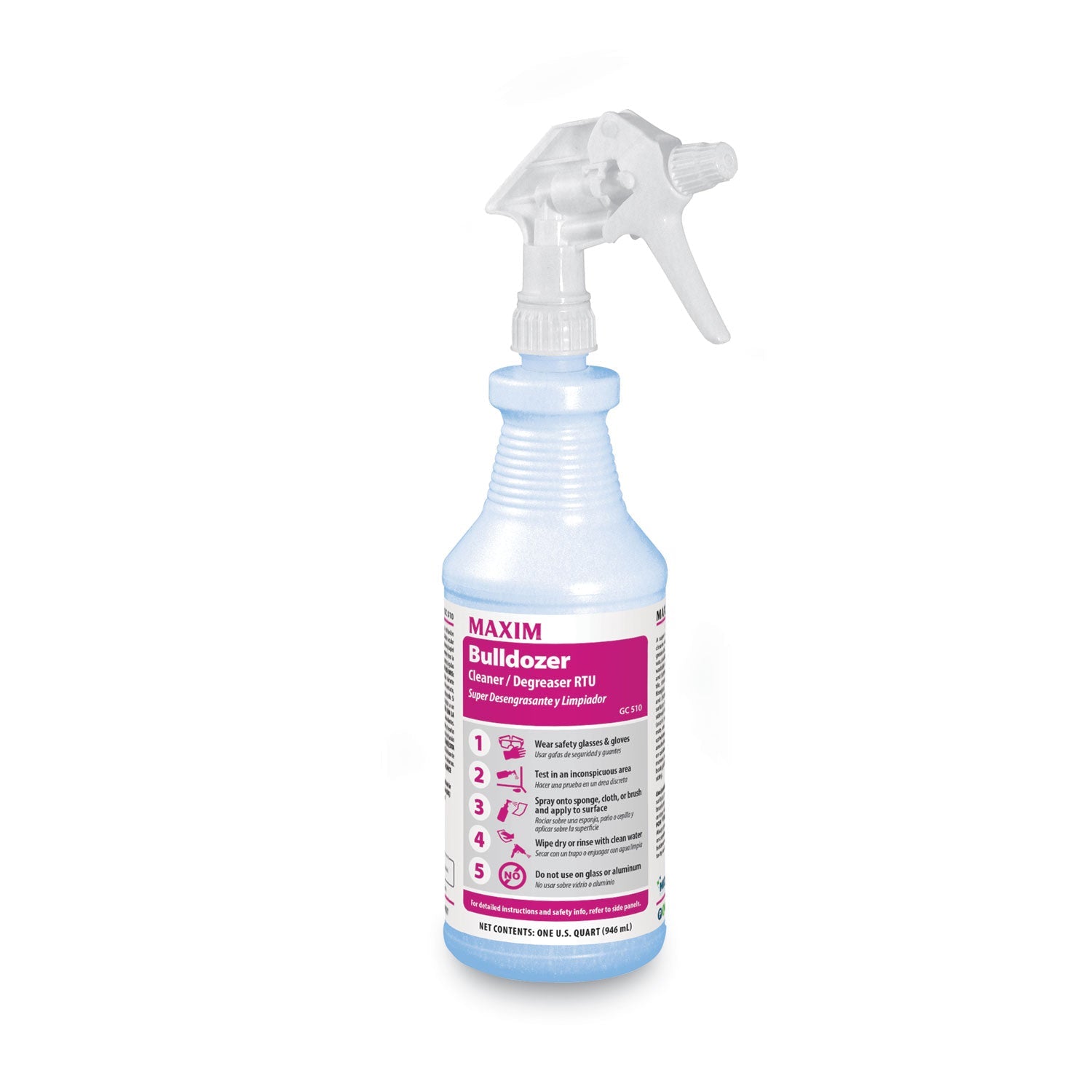 Maxim® Bulldozer Cleaner/Degreaser RTU, Safe-to-Ship, Lemon Scent, 32 oz, 6/Carton