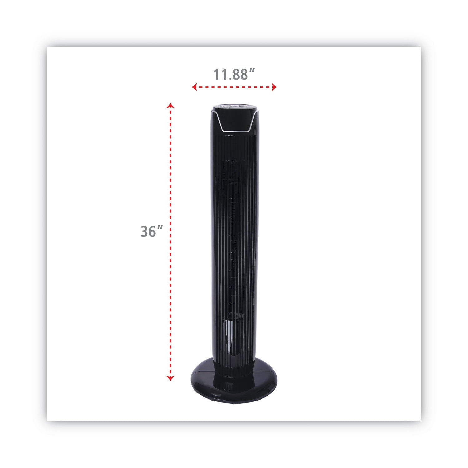 Alera® 36" 3-Speed Oscillating Tower Fan With Remote Control, Plastic, Black