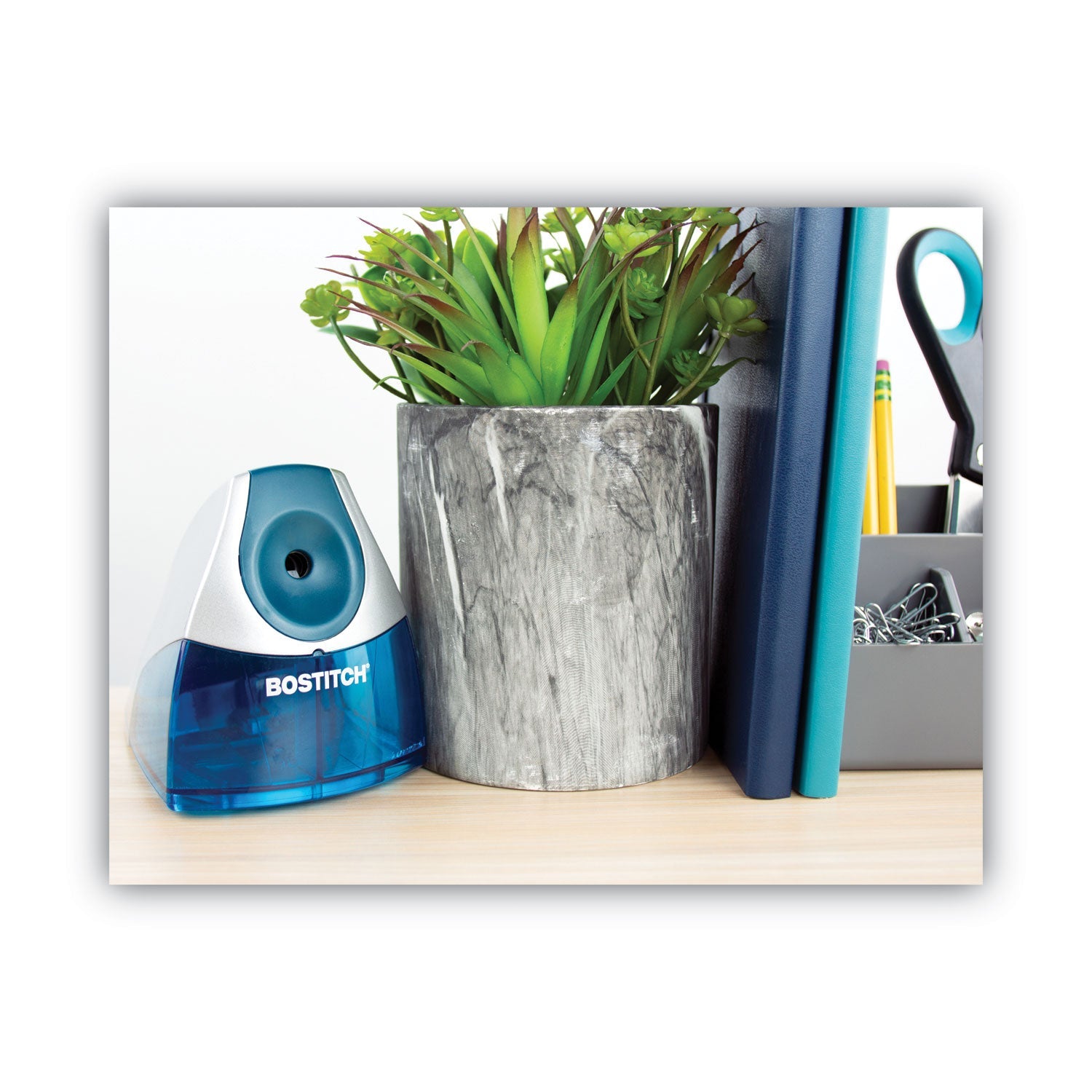 Bostitch® Personal Electric Pencil Sharpener, Ac-Powered, 4.25 X 8.4 X 4, Blue
