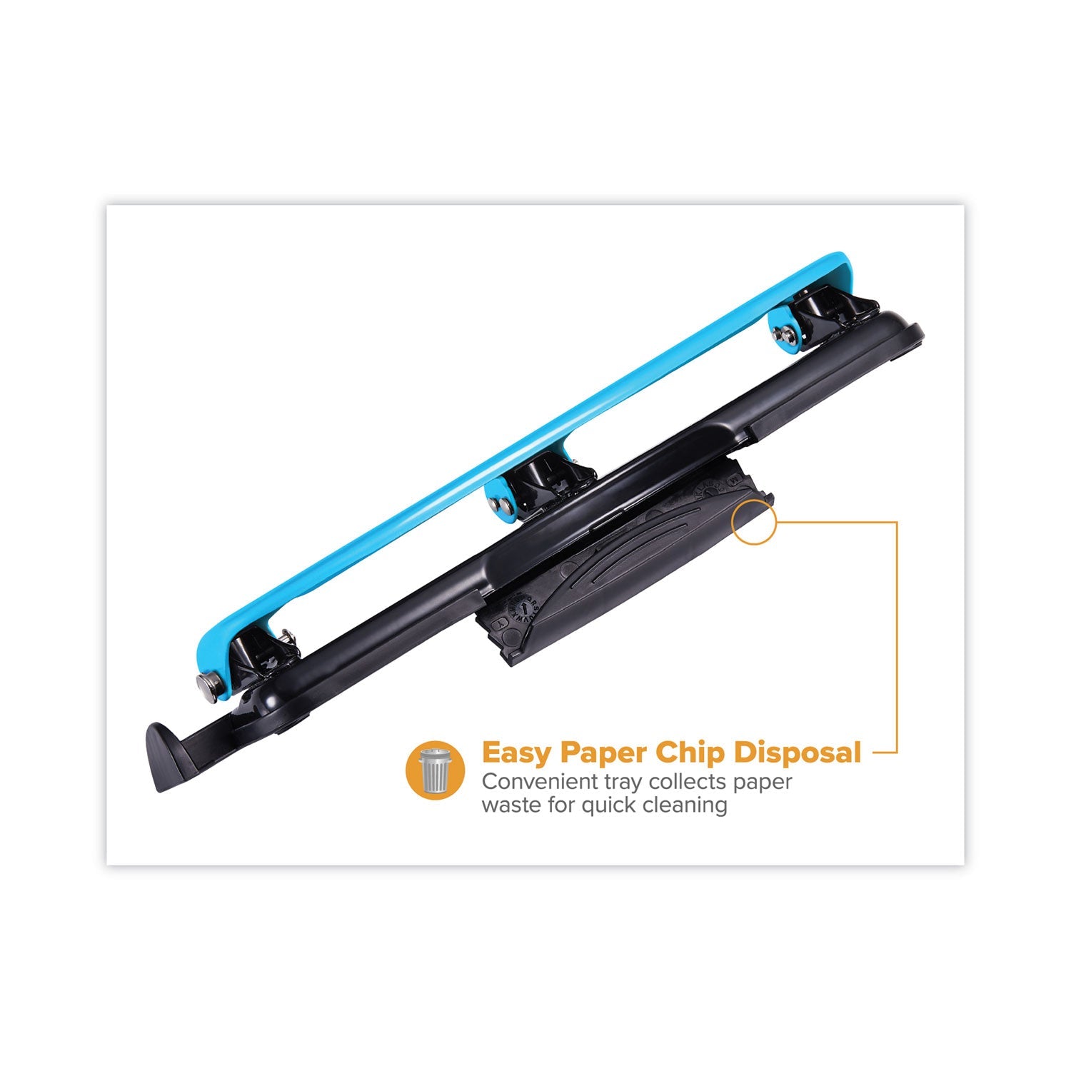 Bostitch® 12-Sheet Ez Squeeze Three-Hole Punch, 9/32" Holes, Blue/black